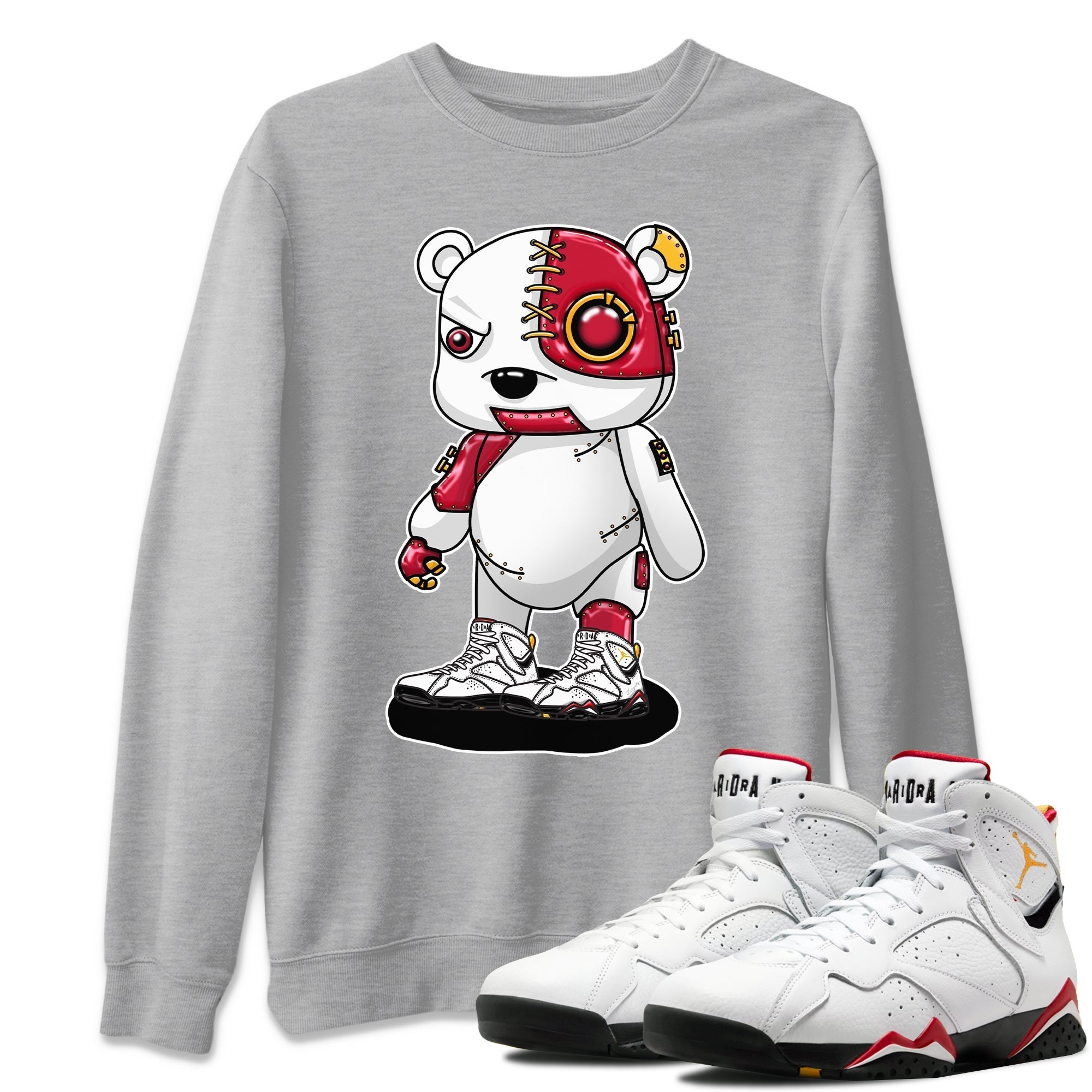 Jordan 7 Cardinal Shirt To Match Jordans Cyborg Bear Sneaker Tees Jordan 7 Cardinal Drip Gear Zone Sneaker Matching Clothing Unisex Shirts