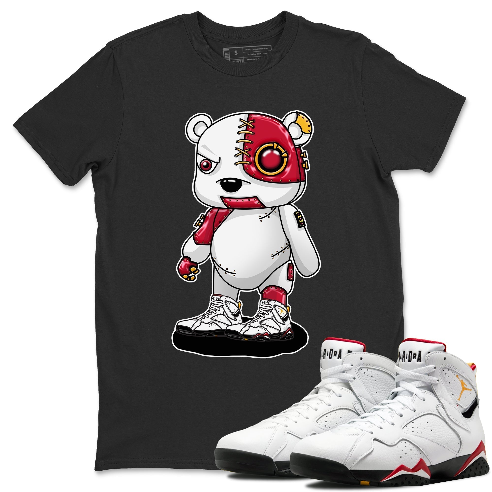 Jordan 7 Cardinal Shirt To Match Jordans Cyborg Bear Sneaker Tees Jordan 7 Cardinal Drip Gear Zone Sneaker Matching Clothing Unisex Shirts