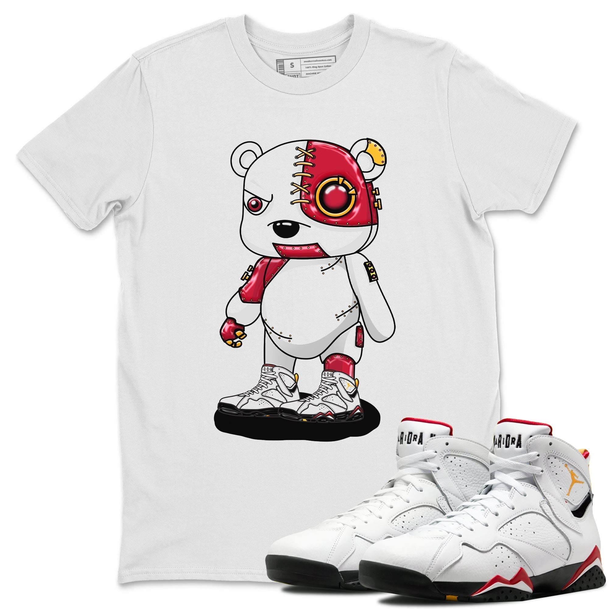 Jordan 7 Cardinal Shirt To Match Jordans Cyborg Bear Sneaker Tees Jordan 7 Cardinal Drip Gear Zone Sneaker Matching Clothing Unisex Shirts