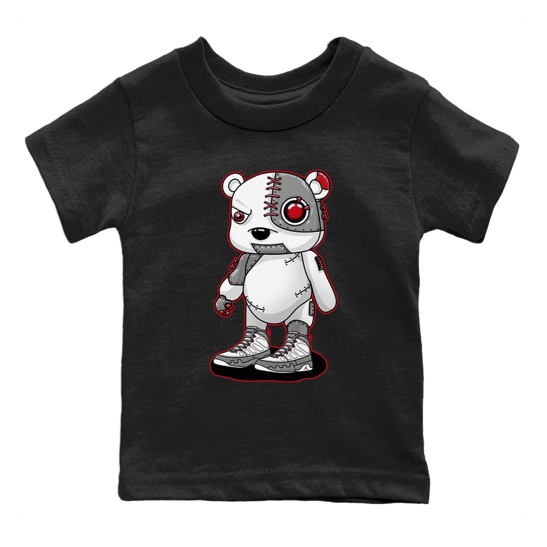 Jordan 9 Fire Red Shirt To Match Jordans Cyborg Bear Sneaker Tees Jordan 9 Fire Red Drip Gear Zone Sneaker Matching Clothing Kids Shirts
