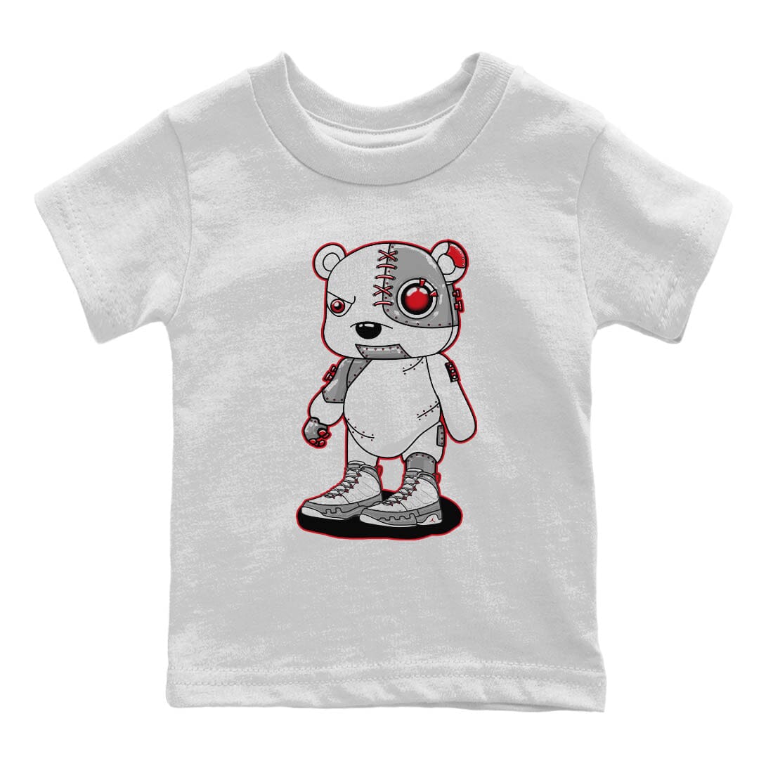 Jordan 9 Fire Red Shirt To Match Jordans Cyborg Bear Sneaker Tees Jordan 9 Fire Red Drip Gear Zone Sneaker Matching Clothing Kids Shirts