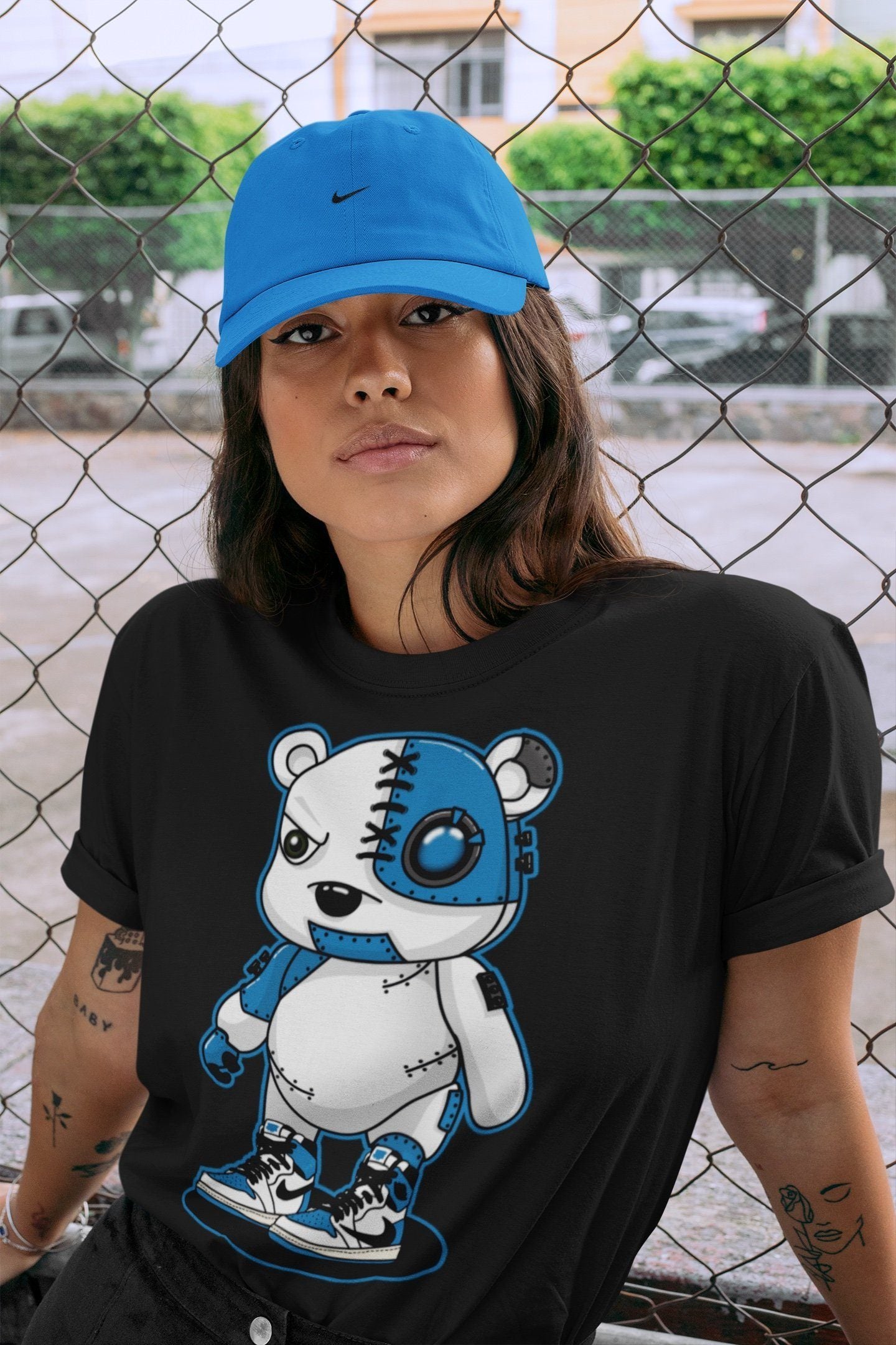 Jordan 1 Travis Scott Fragment Shirt To Match Jordans Cyborg Bear Sneaker Tees Jordan 1 Travis Scott Fragment Drip Gear Zone Sneaker Matching Clothing Unisex Shirts
