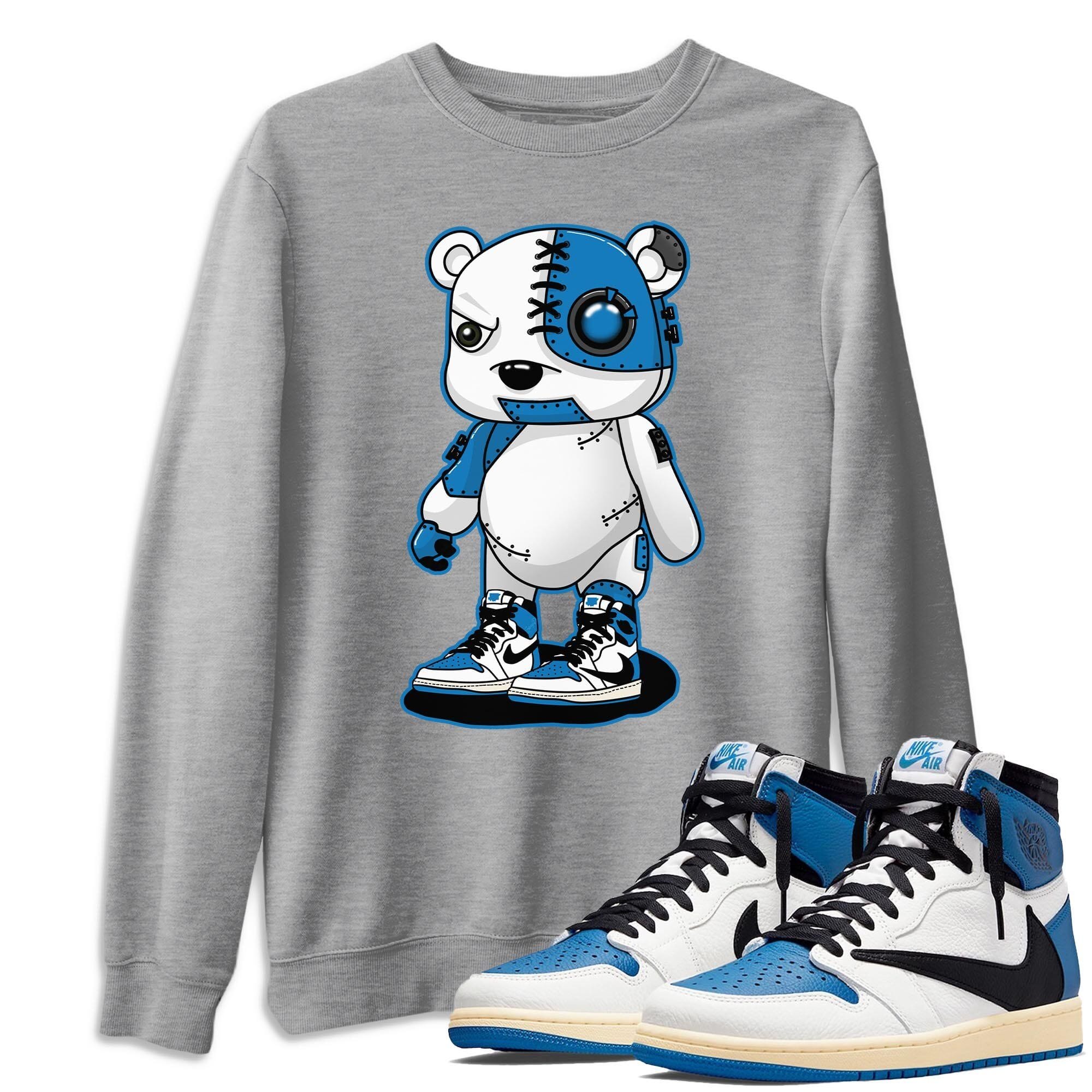 Jordan 1 Travis Scott Fragment Shirt To Match Jordans Cyborg Bear Sneaker Tees Jordan 1 Travis Scott Fragment Drip Gear Zone Sneaker Matching Clothing Unisex Shirts
