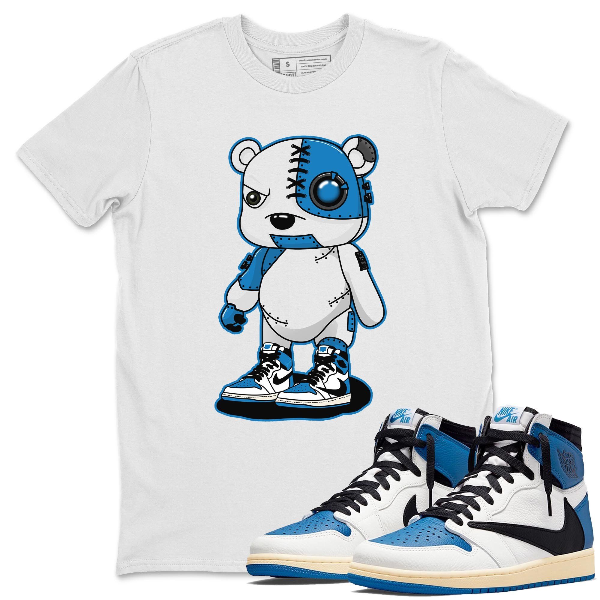 Jordan 1 Travis Scott Fragment Shirt To Match Jordans Cyborg Bear Sneaker Tees Jordan 1 Travis Scott Fragment Drip Gear Zone Sneaker Matching Clothing Unisex Shirts