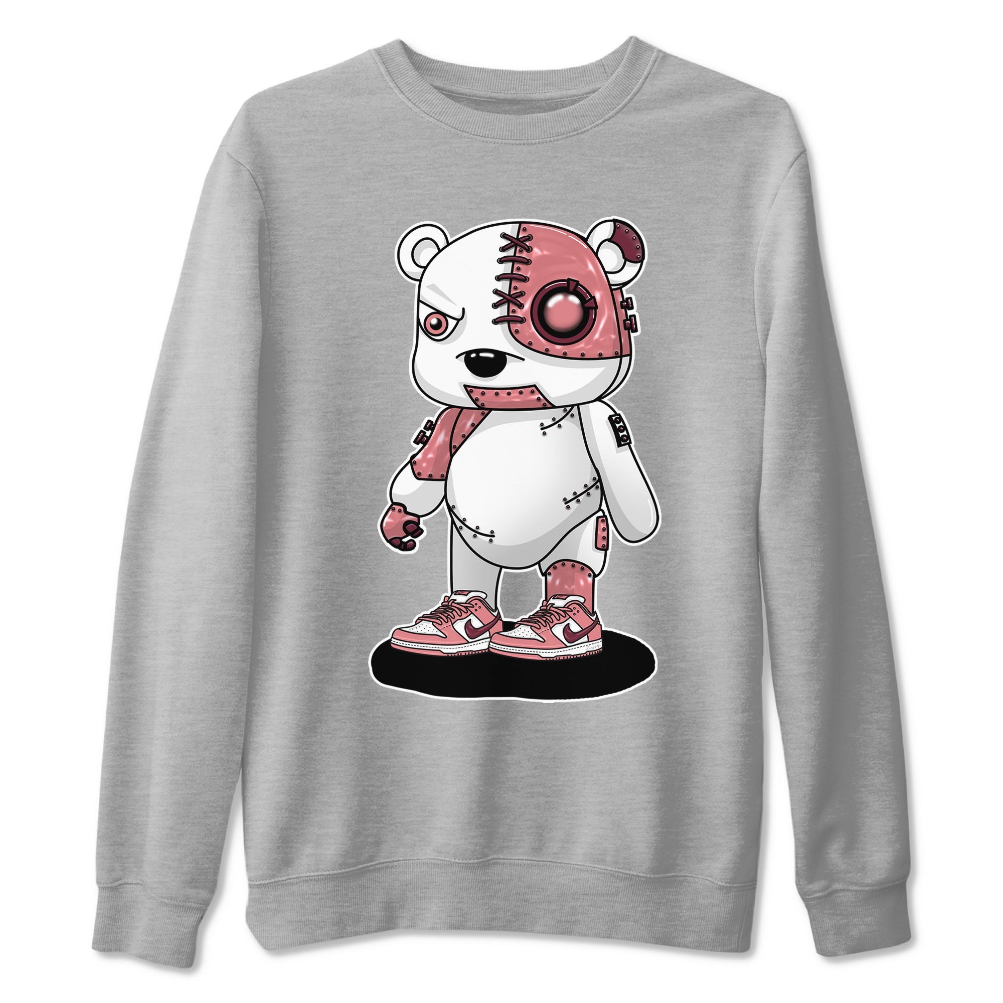 Dunk Valentine's Day shirt to match jordans Cyborg Bear sneaker tees Dunks Valentine's Day Drip Gear Zone unisex cotton Heather Grey 2 crew neck shirt