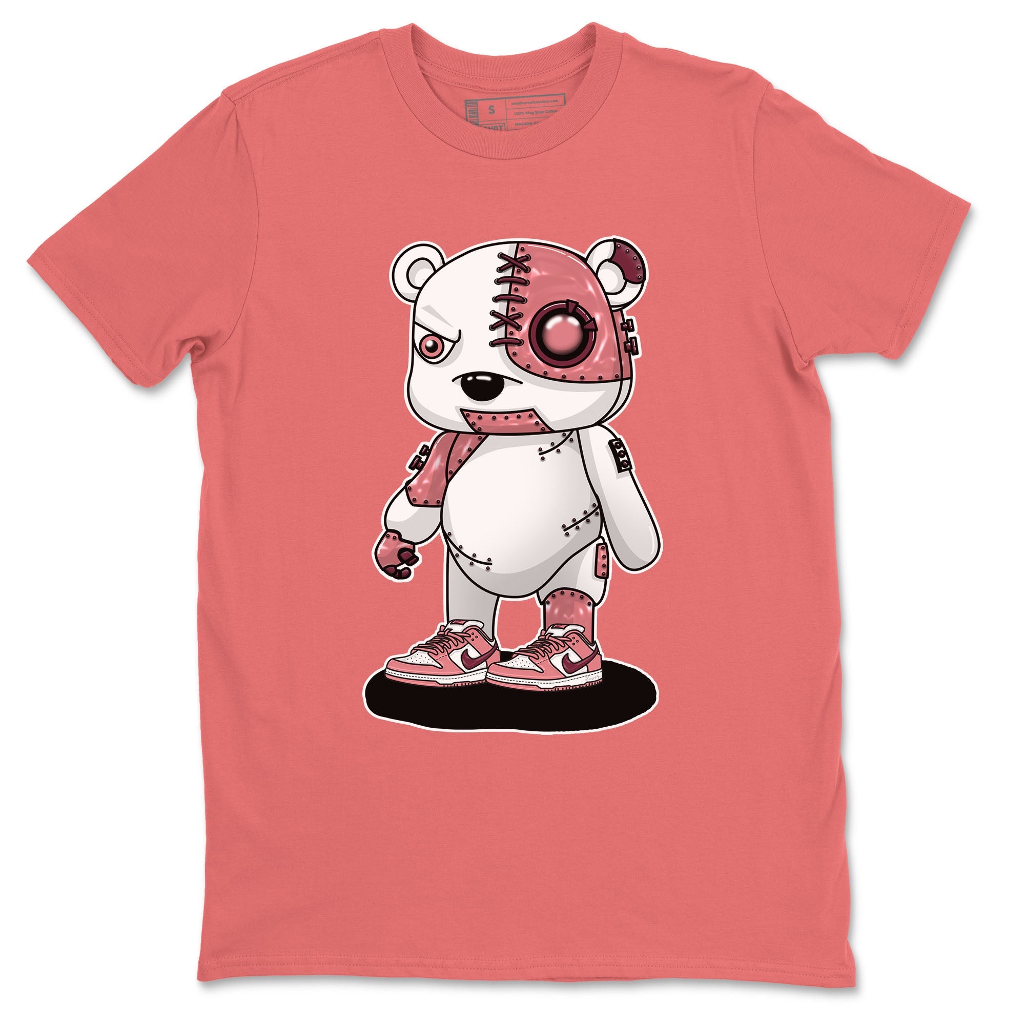 Dunk Valentine's Day shirt to match jordans Cyborg Bear sneaker tees Dunks Valentine's Day Drip Gear Zone unisex cotton Coral 2 crew neck shirt