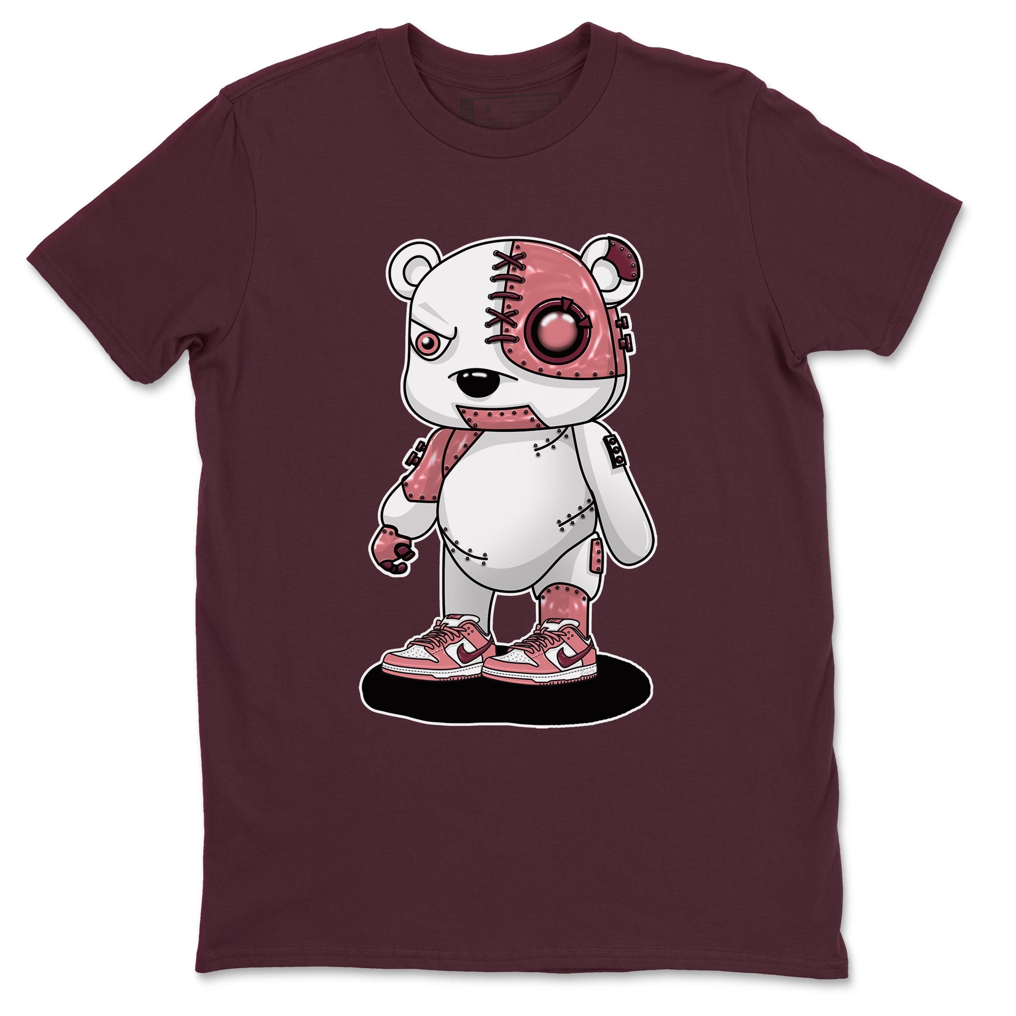 Dunk Valentine's Day shirt to match jordans Cyborg Bear sneaker tees Dunks Valentine's Day Drip Gear Zone unisex cotton Maroon 2 crew neck shirt