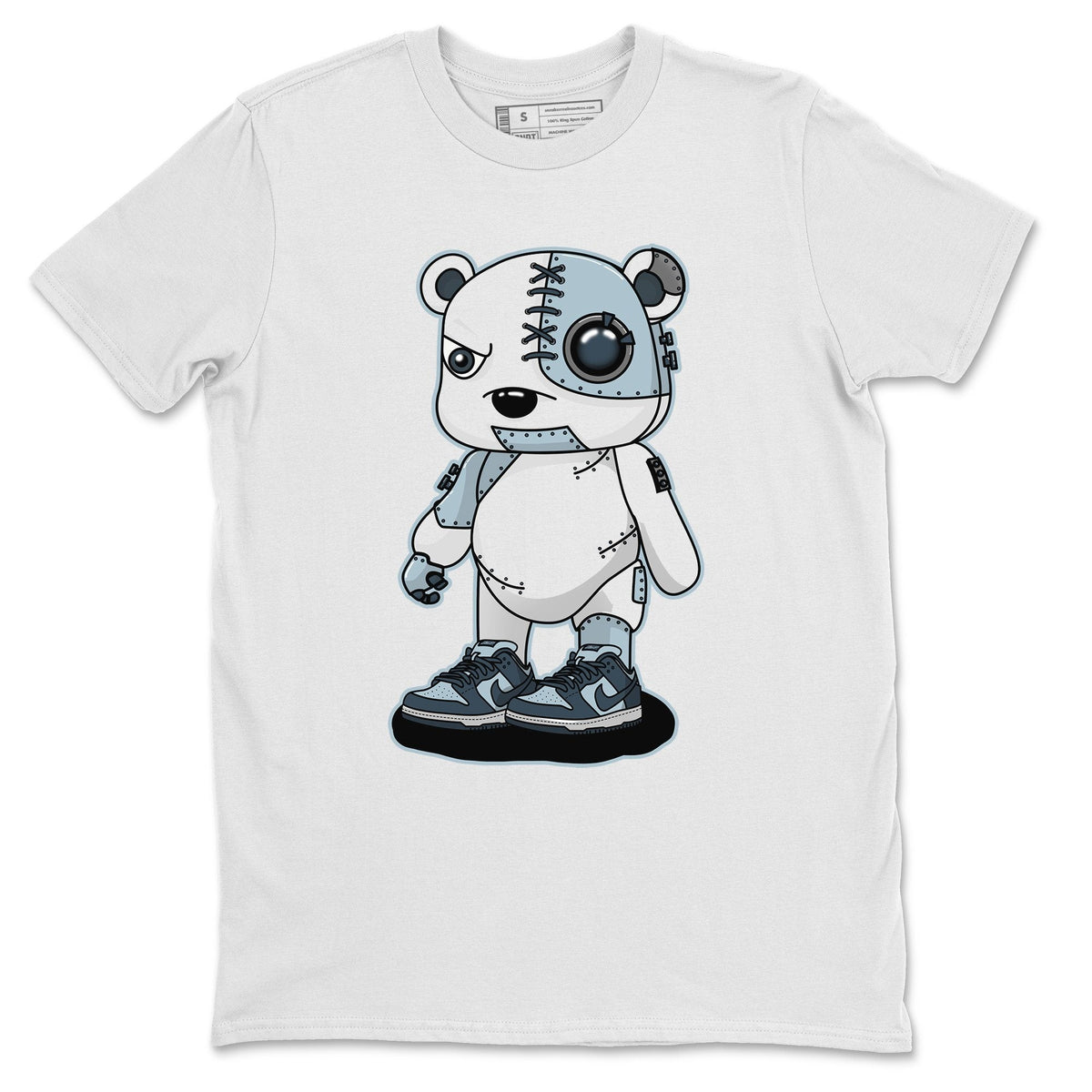 Dunk championship Grey Sneaker Match Tees Cyborg Bear Sneaker Tees Dunk championship Grey Jordan to match sneaker T-Shirt Crew Neck Shirts