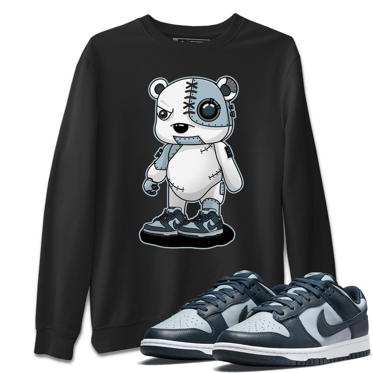 Dunk championship Grey Sneaker Match Tees Cyborg Bear Sneaker Tees Dunk championship Grey Jordan to match sneaker T-Shirt Crew Neck Shirts