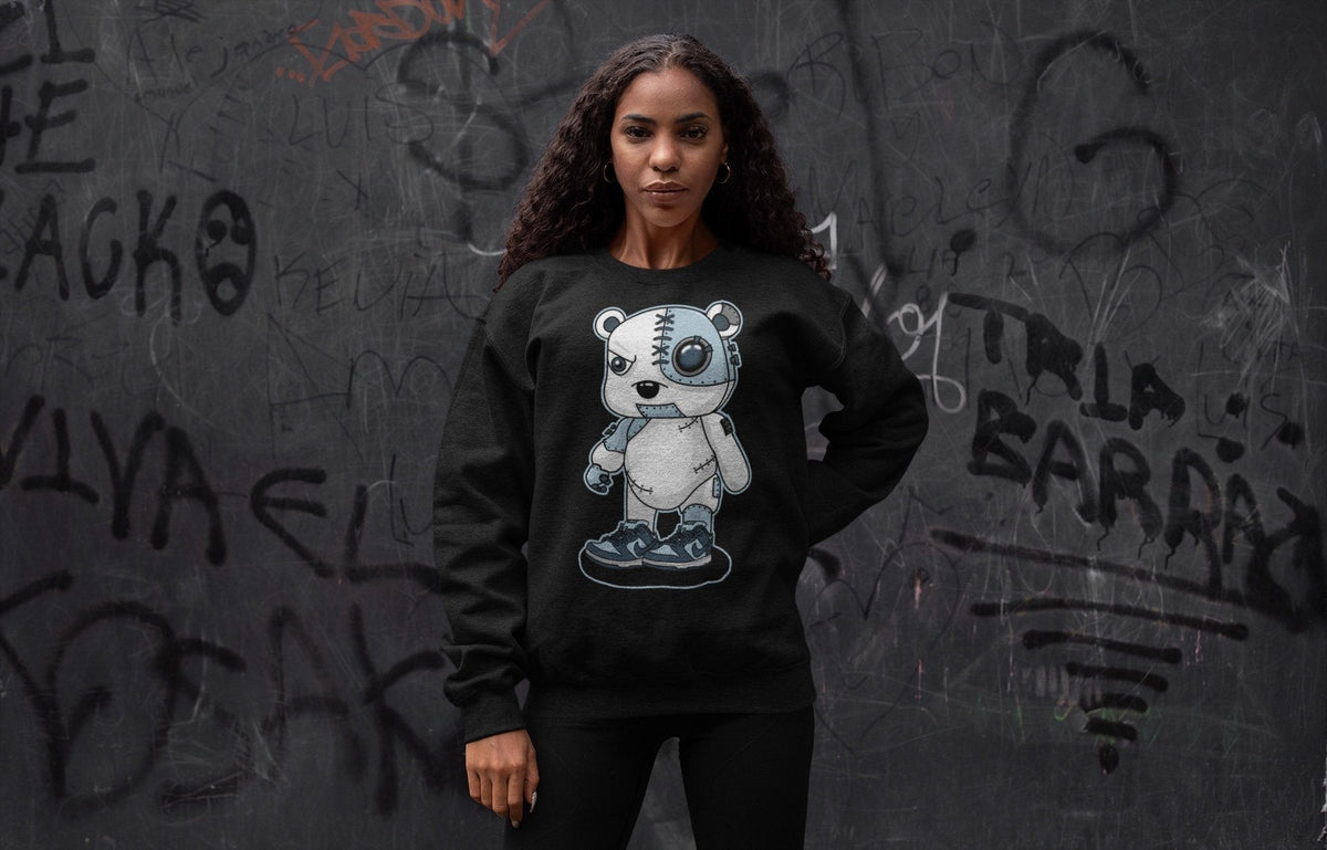 Dunk championship Grey Sneaker Match Tees Cyborg Bear Sneaker Tees Dunk championship Grey Jordan to match sneaker T-Shirt Crew Neck Shirts