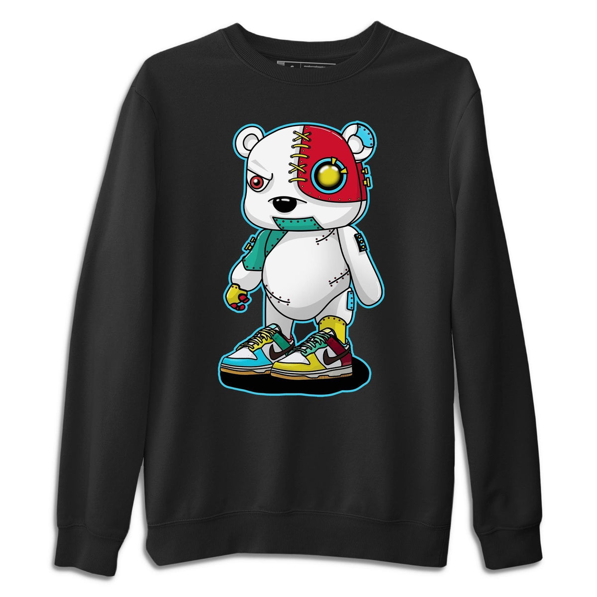 Dunk Free 99 White Sneaker Match Tees Cyborg Bear Sneaker Tees Dunk Free 99 White Jordan to match sneaker T-Shirt Crew Neck Shirts