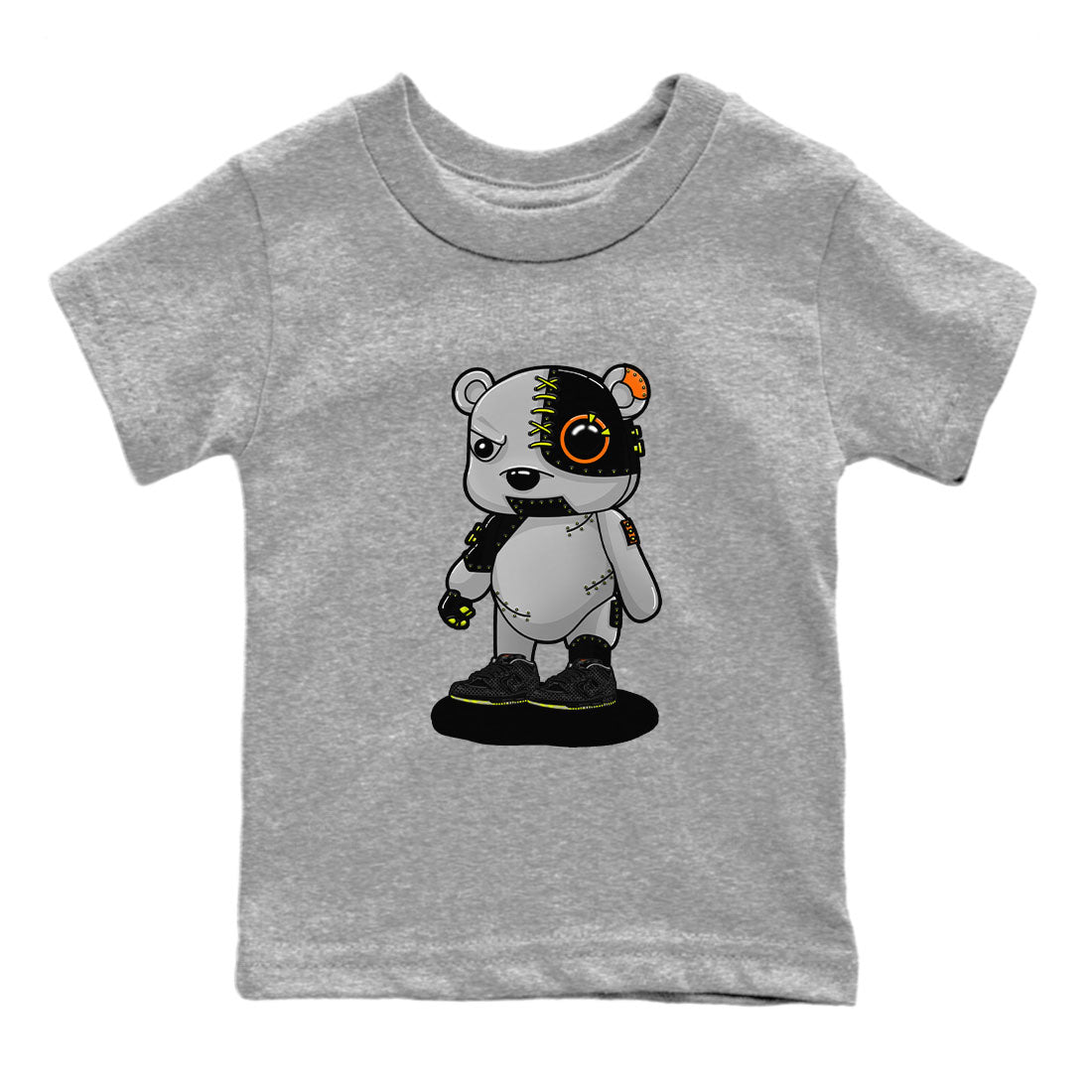 Nike Dunk Halloween shirt to match jordans Cyborg Bear sneaker tees Nike Dunk Mid Halloween Drip Gear Zone Sneaker Matching Clothing Brand Baby Toddler Heather Grey 2 T-Shirt