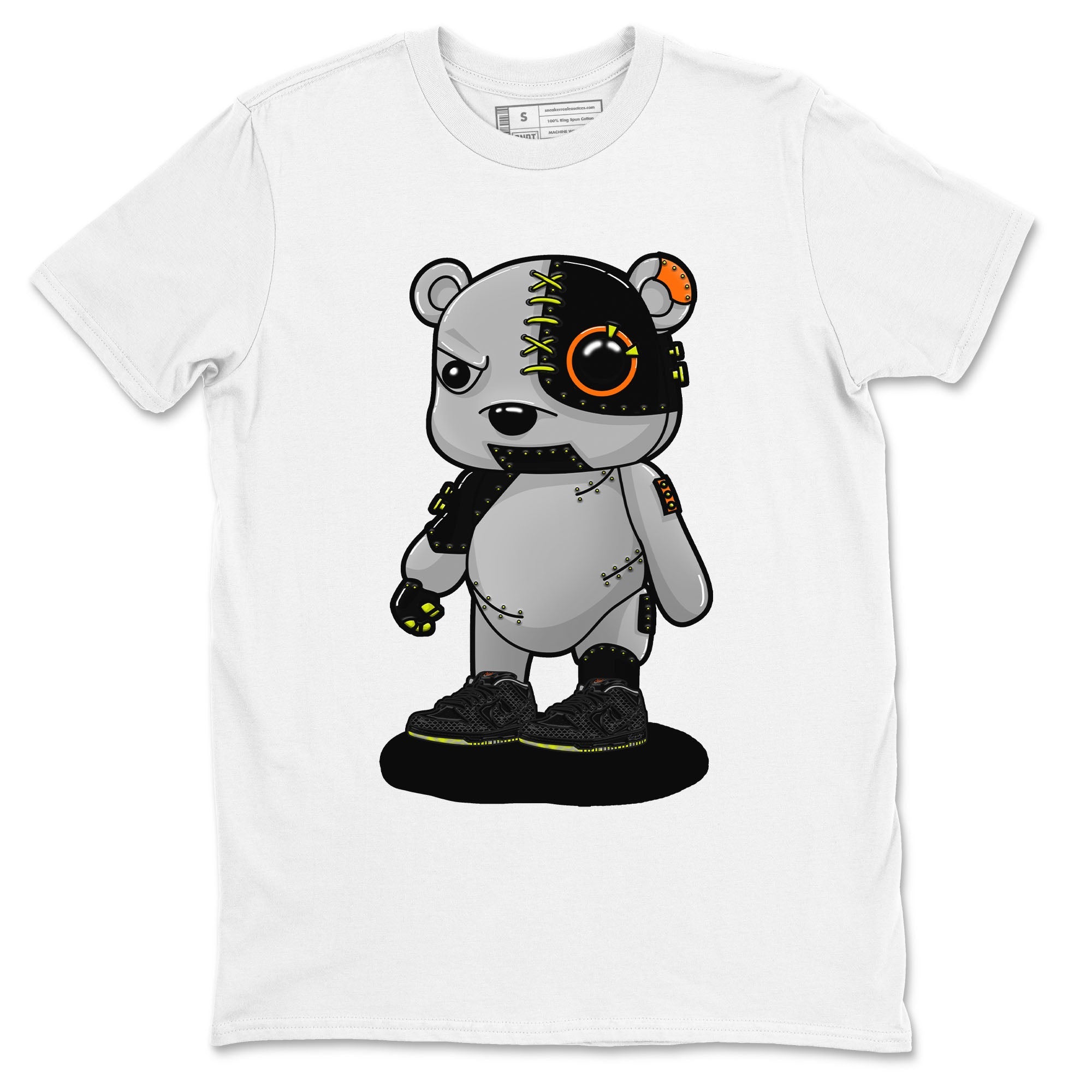 Nike Dunk Halloween shirt to match jordans Cyborg Bear sneaker tees Nike Dunk Mid Halloween Drip Gear Zone Sneaker Matching Clothing Brand Unisex Sneaker Tee White 2 T-Shirt