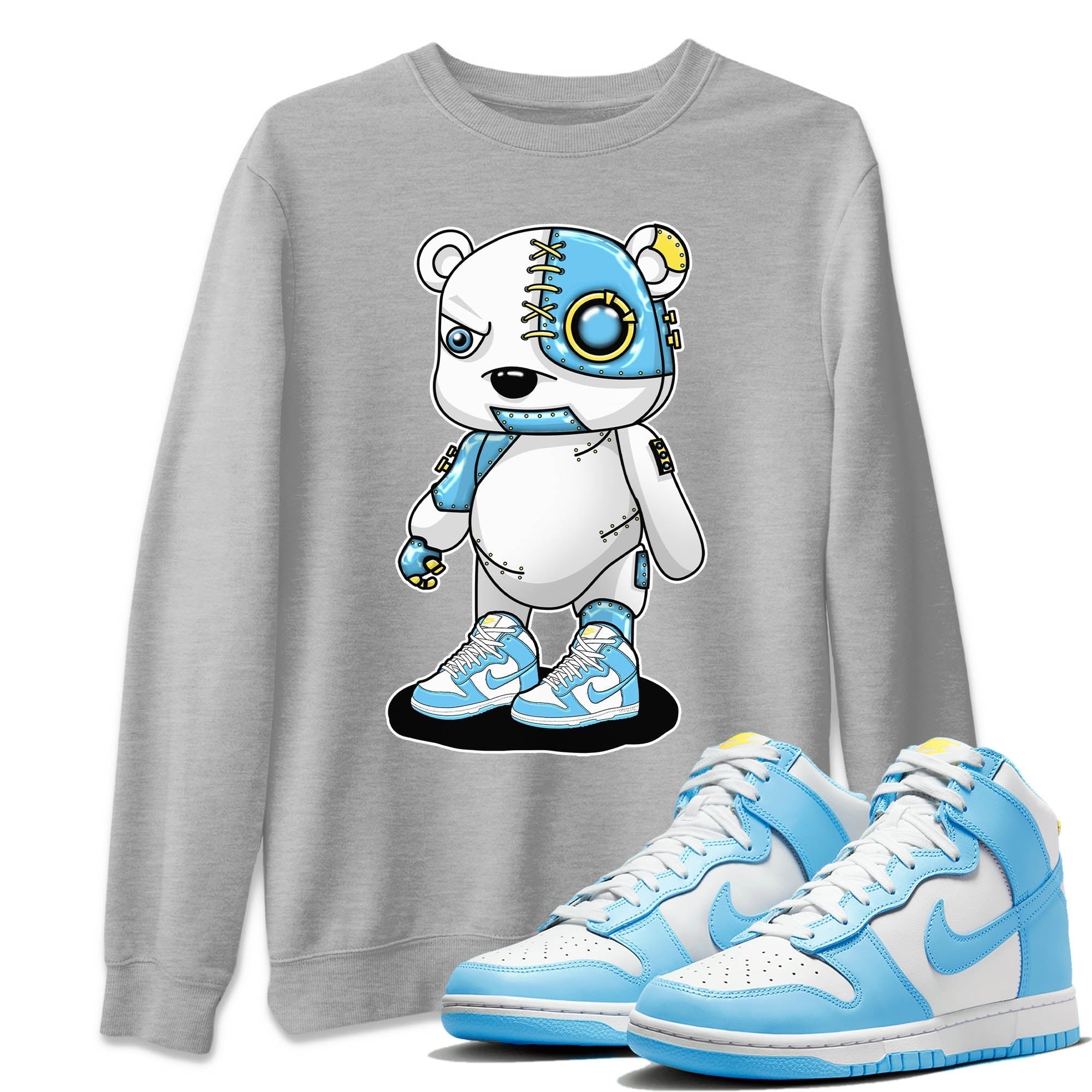Nike Dunk High Blue Chill Shirt To Match Jordans Cyborg Bear Sneaker Tees Nike Dunk High Blue Chill Drip Gear Zone Sneaker Matching Clothing Unisex Shirts