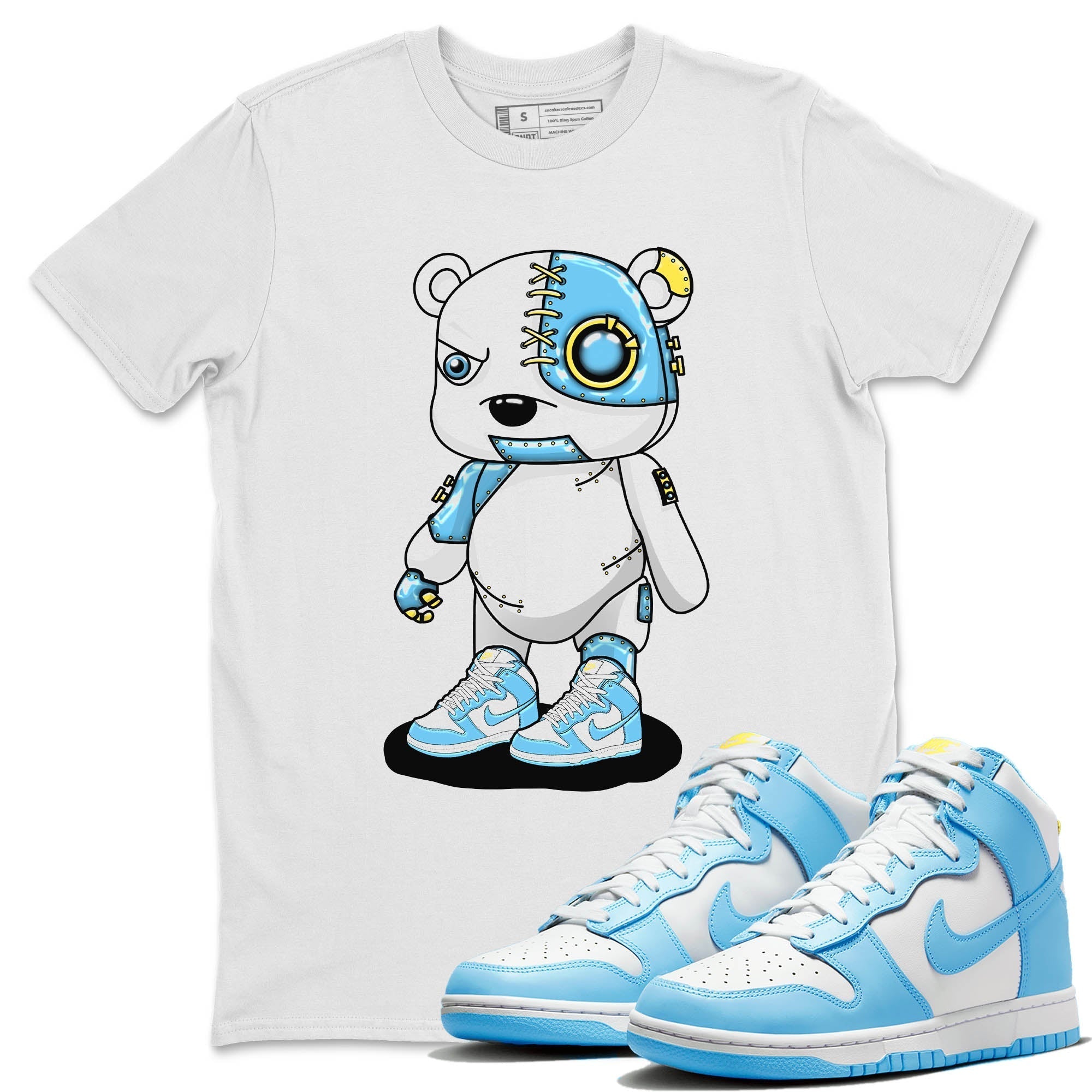 Nike Dunk High Blue Chill Shirt To Match Jordans Cyborg Bear Sneaker Tees Nike Dunk High Blue Chill Drip Gear Zone Sneaker Matching Clothing Unisex Shirts