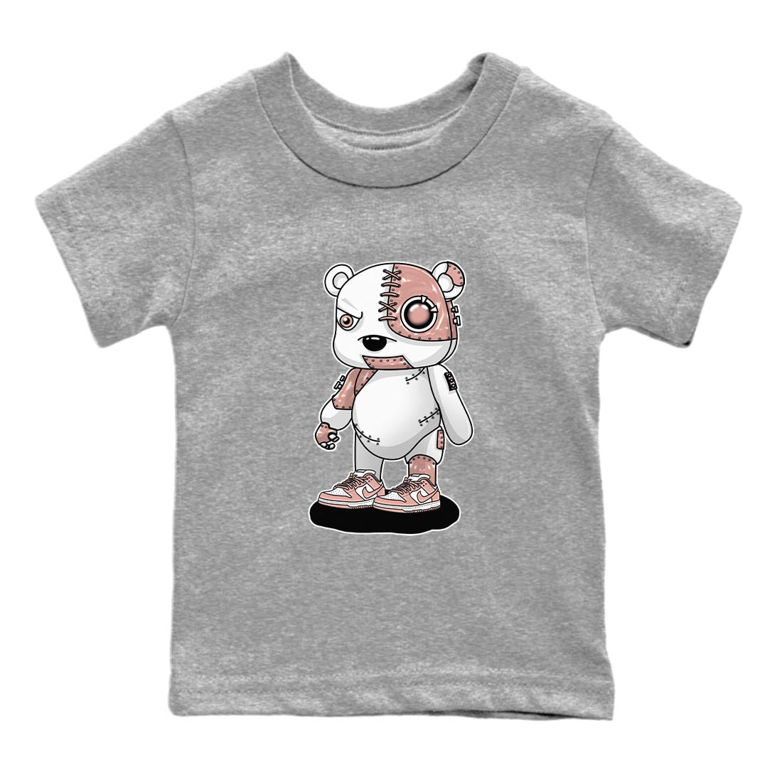 Nike Dunks Low Rose Whisper shirt to match jordans Cyborg Bear Streetwear Sneaker Shirt Nike Dunk Rose Whisper Drip Gear Zone Sneaker Matching Clothing Baby Toddler Heather Grey 2 T-Shirt