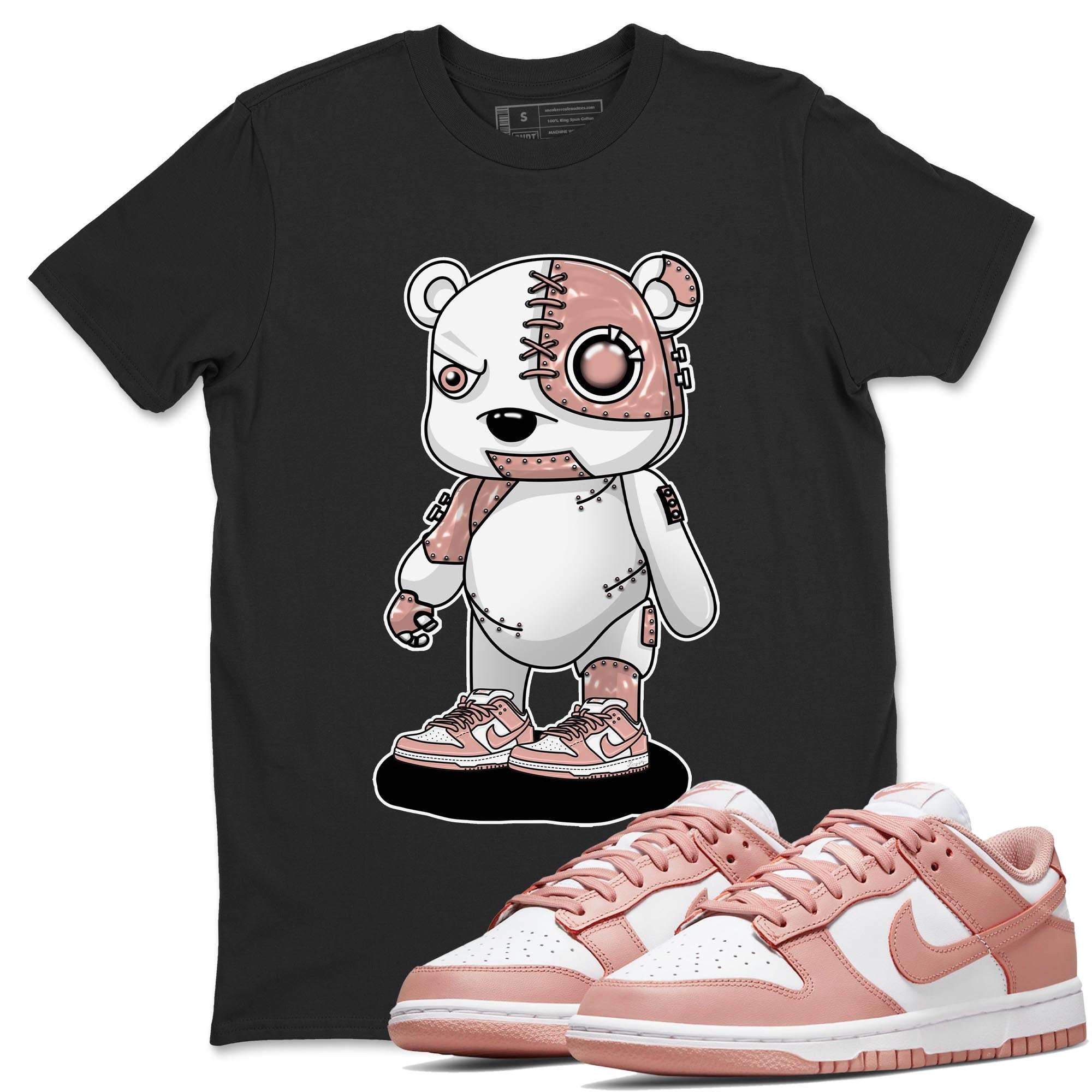 Nike Dunks Low Rose Whisper shirt to match jordans Cyborg Bear Streetwear Sneaker Shirt Nike Dunk Rose Whisper Drip Gear Zone Sneaker Matching Clothing Unisex Black 1 T-Shirt