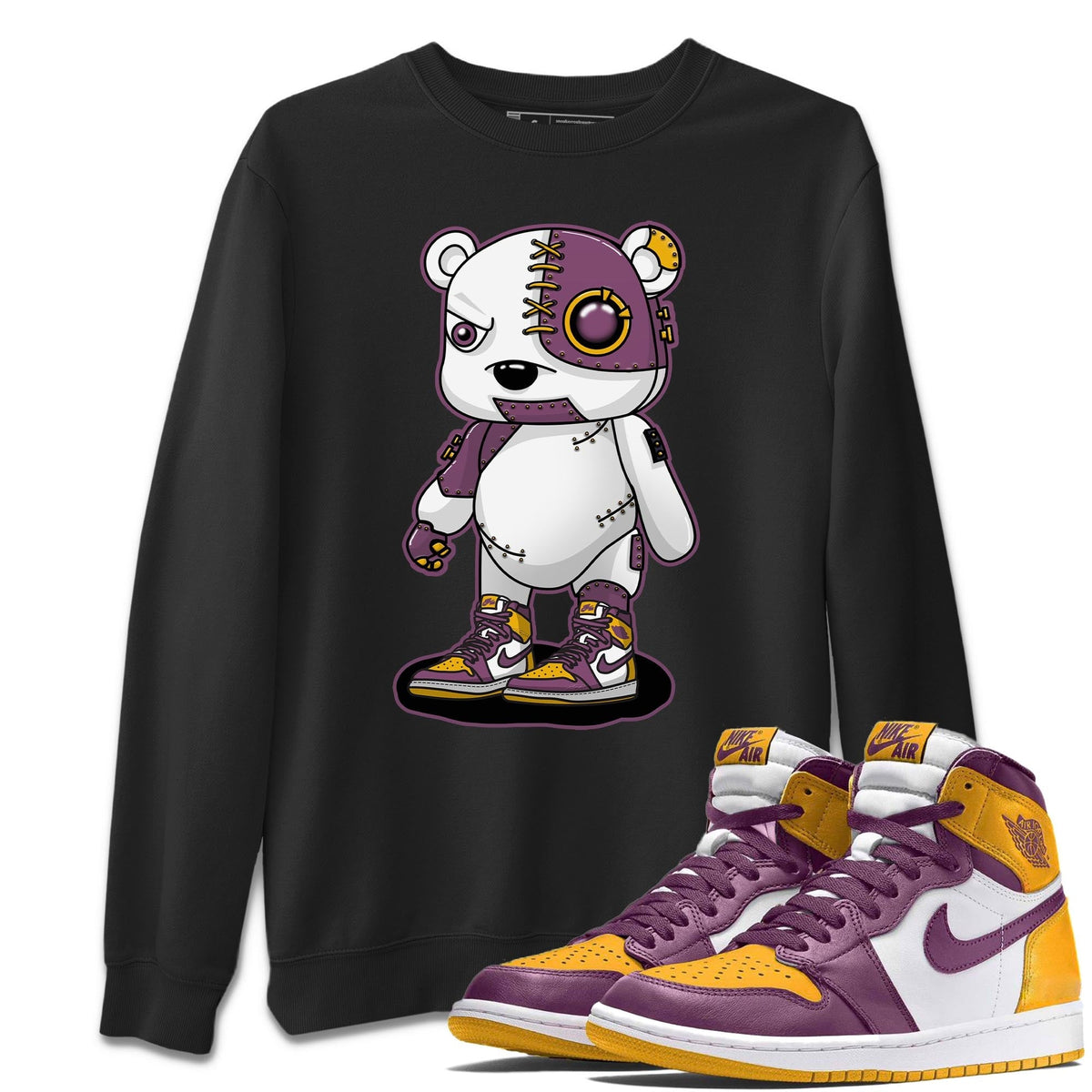 Jordan 1 Brotherhood Sneaker Matching T-Shirt Cyborg Bear Sneaker Tees Jordan 1 Brotherhood Sneaker Release Tees Crew Neck Tees
