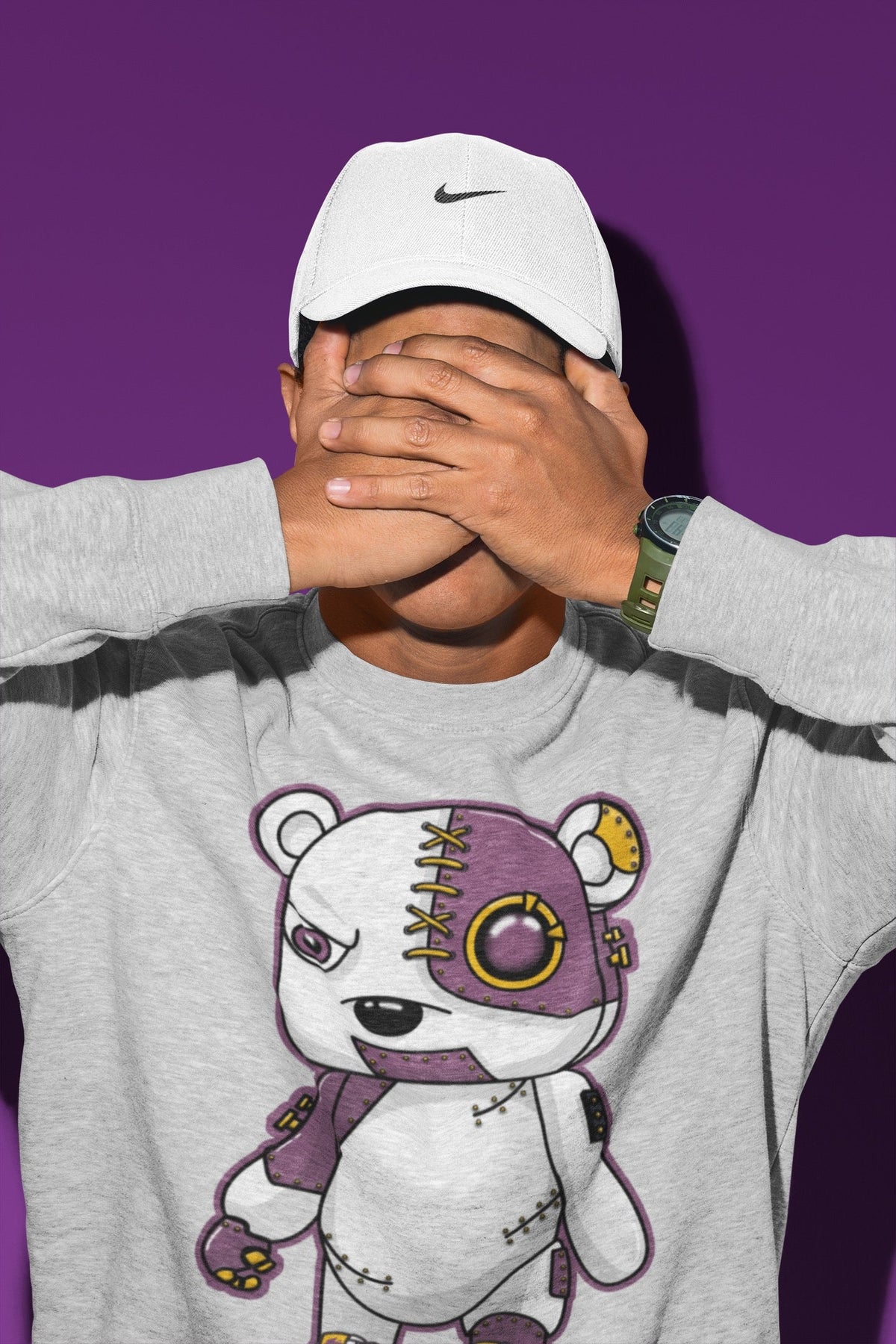 Jordan 1 Brotherhood Sneaker Matching T-Shirt Cyborg Bear Sneaker Tees Jordan 1 Brotherhood Sneaker Release Tees Crew Neck Tees