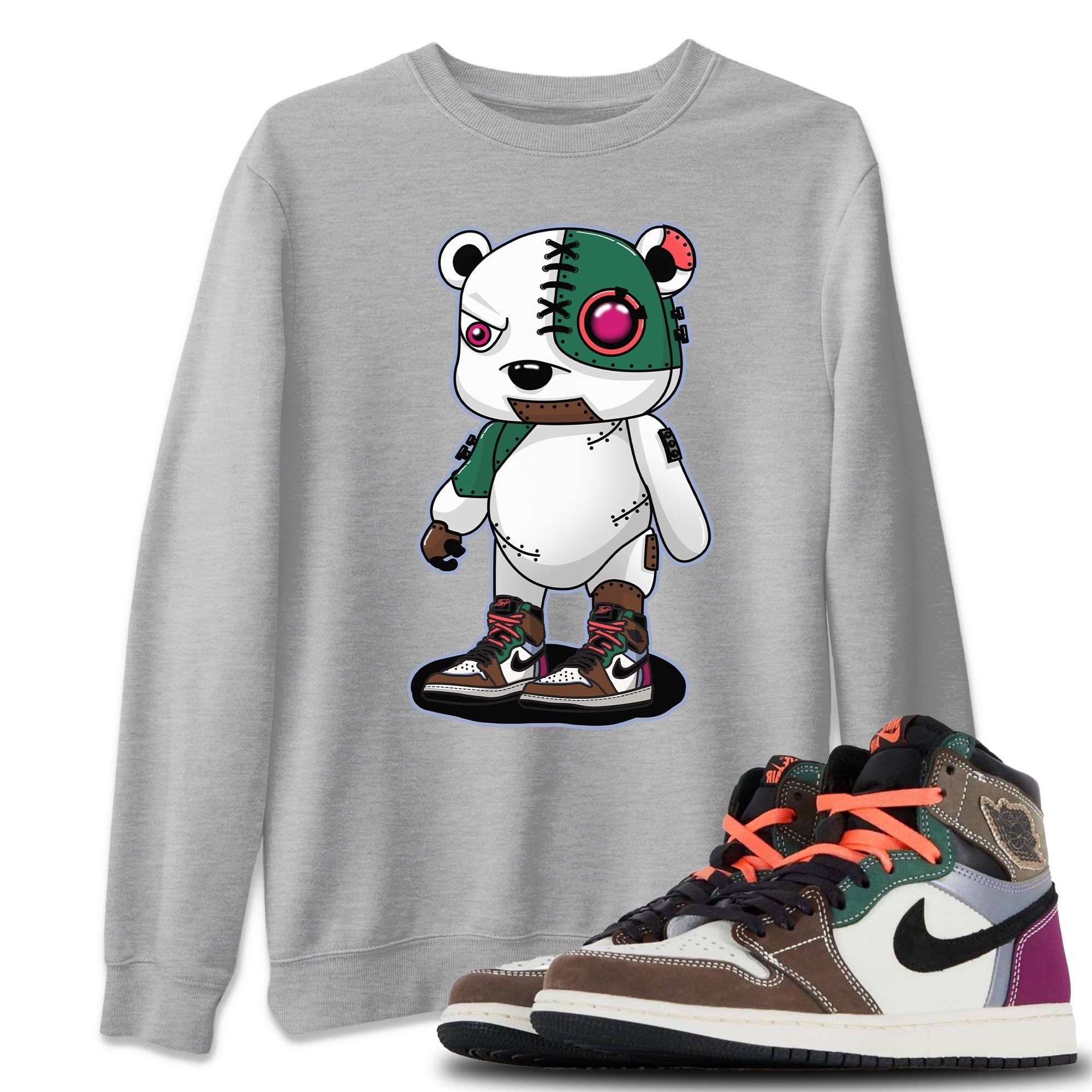 Jordan 1 Hand Crafted Sneaker Matching T-Shirt Cyborg Bear Sneaker Tees Jordan 1 Hand Crafted Sneaker Release Tees Crew Neck Tees