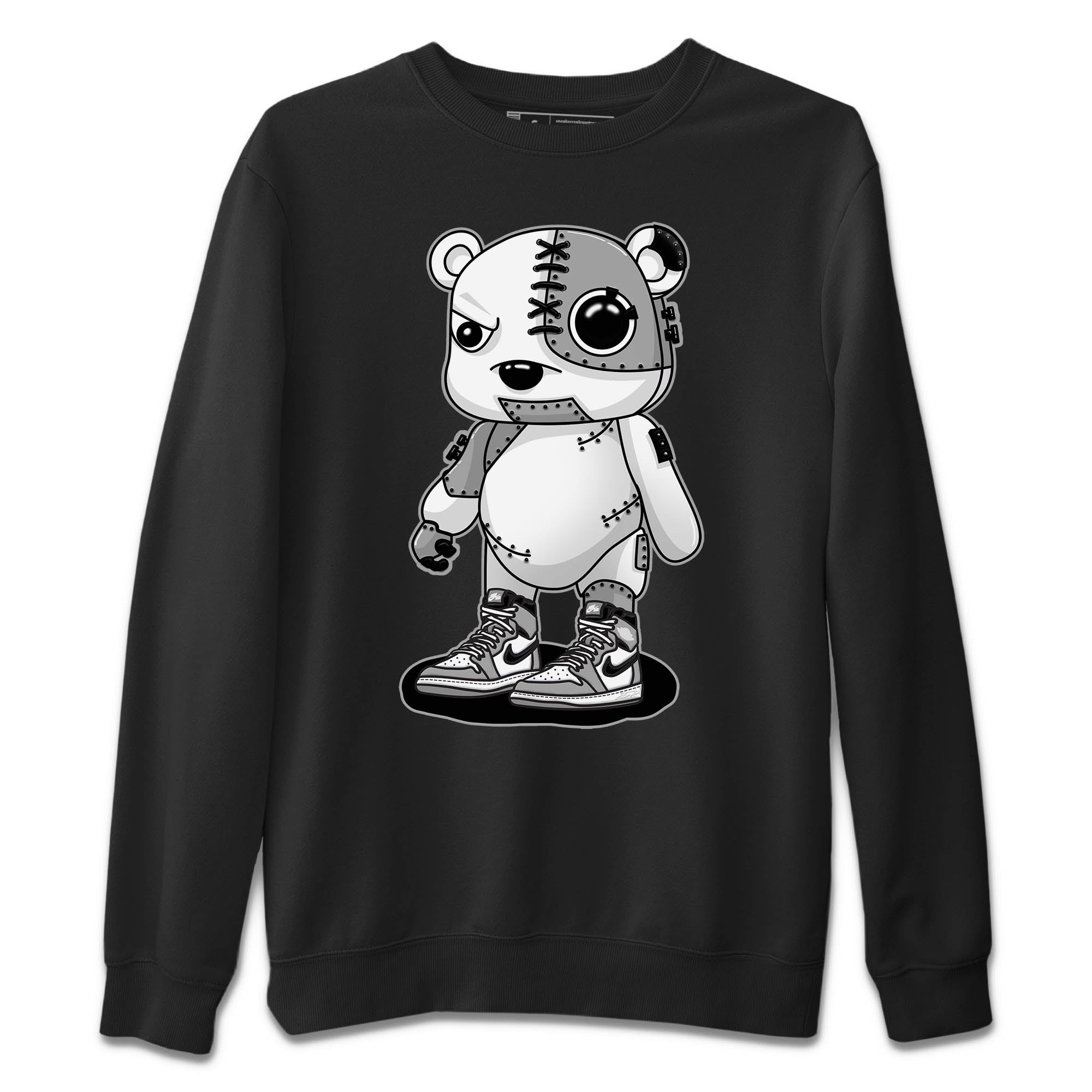Jordan 1 Light Smoke Grey Sneaker Matching T-Shirt Cyborg Bear Sneaker Tees Jordan 1 Light Smoke Grey Sneaker Release Tees Crew Neck Tees