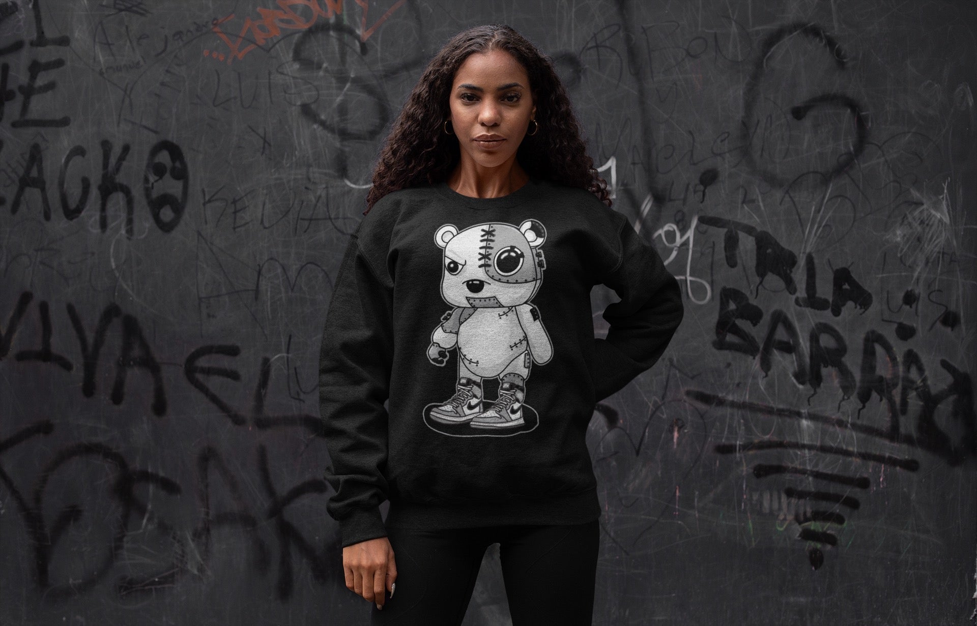 Jordan 1 Light Smoke Grey Sneaker Matching T-Shirt Cyborg Bear Sneaker Tees Jordan 1 Light Smoke Grey Sneaker Release Tees Crew Neck Tees