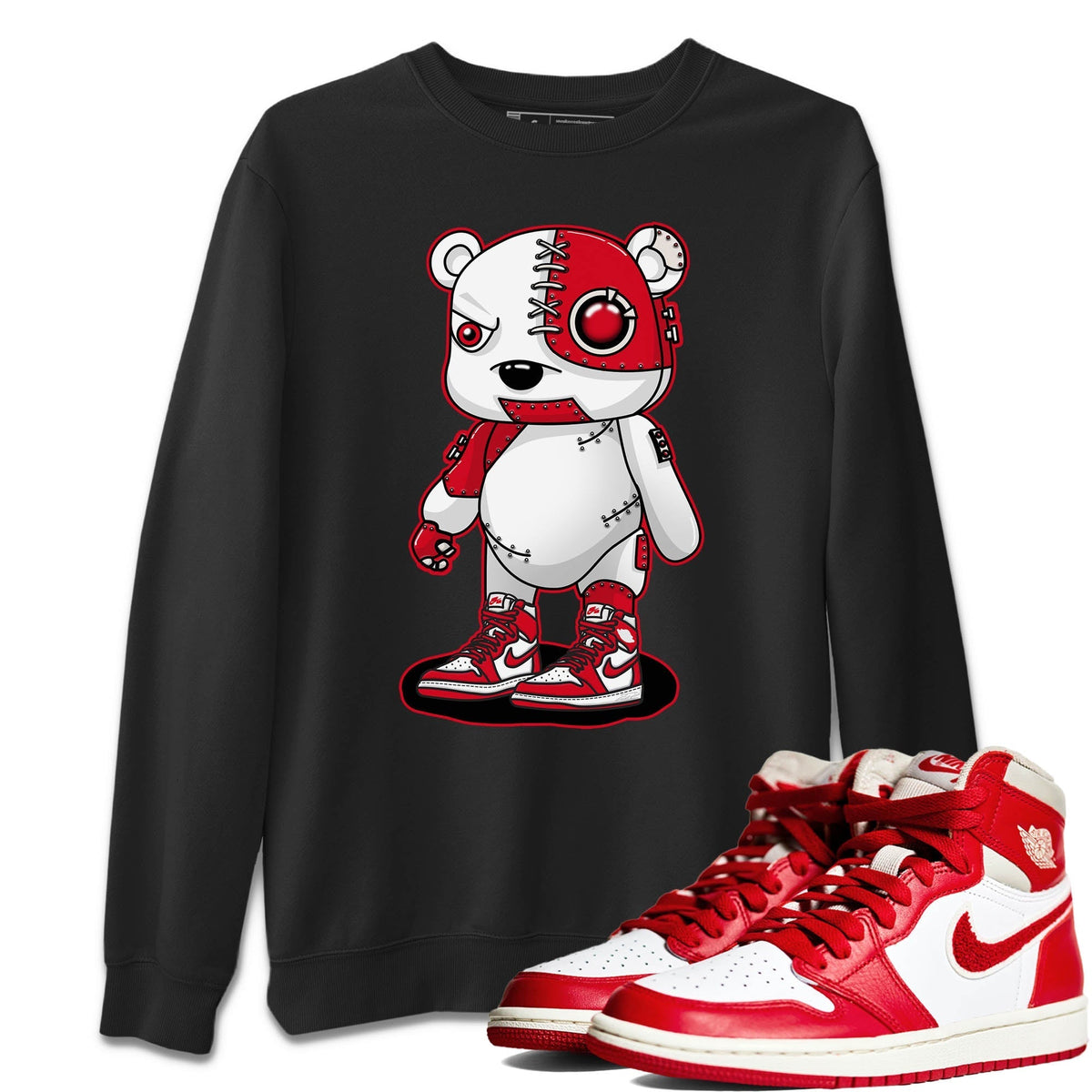 Jordan 1 Newstalgia Sneaker Matching T-Shirt Cyborg Bear Sneaker Tees Jordan 1 Newstalgia Sneaker Release Tees Crew Neck Tees