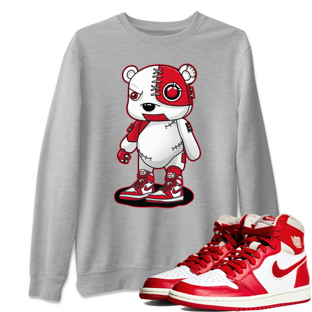 Jordan 1 Newstalgia Sneaker Matching T-Shirt Cyborg Bear Sneaker Tees Jordan 1 Newstalgia Sneaker Release Tees Crew Neck Tees