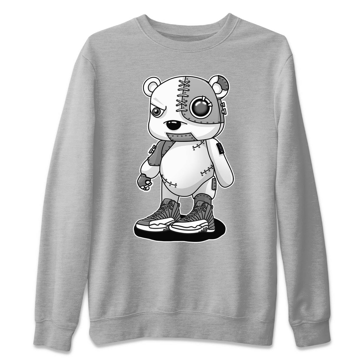 Jordan 12 Stealth Sneaker Matching T-Shirt Cyborg Bear Sneaker Tees Jordan 12 Stealth Sneaker Release Tees Crew Neck Tees