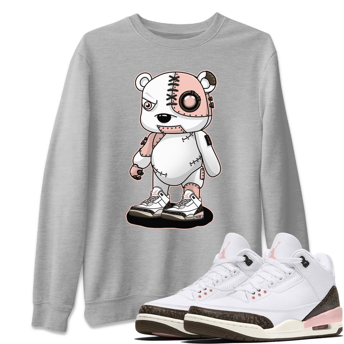 Jordan 3 Atmosphere Sneaker Matching T-Shirt Cyborg Bear Sneaker Tees Jordan 3 Atmosphere Sneaker Release Tees Crew Neck Tees