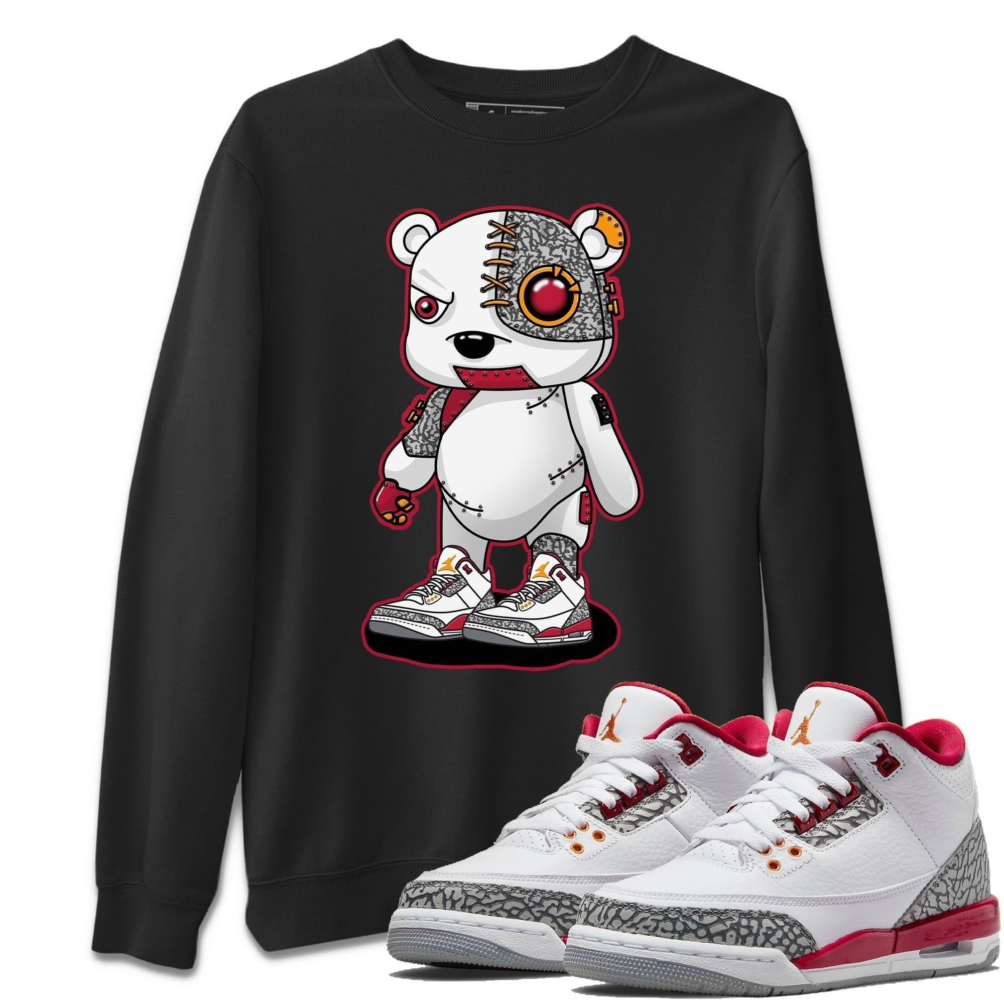 Jordan 3 Cardinal Shirt To Match Jordans Cyborg Bear Sneaker Tees Jordan 3 Cardinal Drip Gear Zone Sneaker Matching Clothing Unisex Shirts