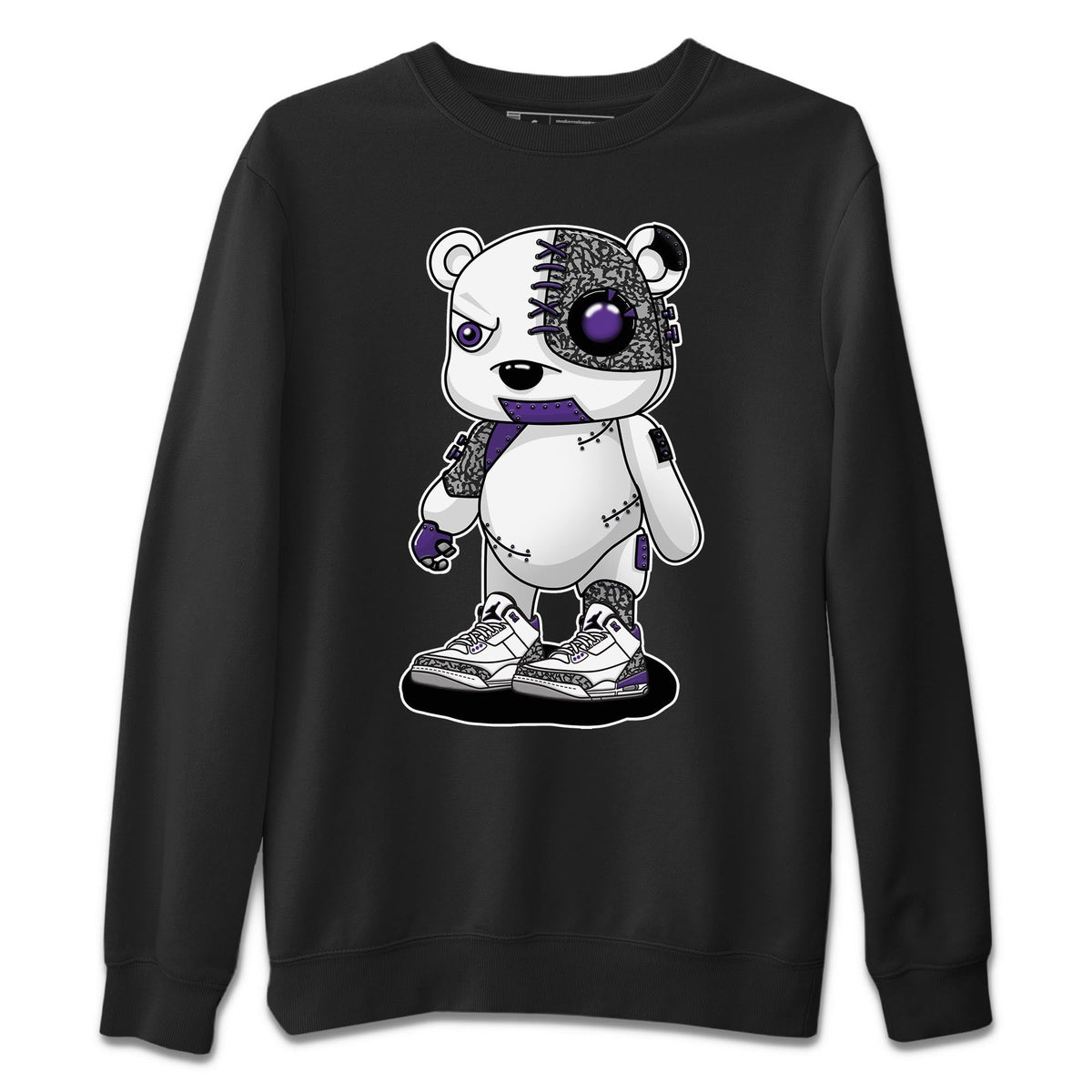 Jordan 3 Dark Iris Sneaker Matching T-Shirt Cyborg Bear Sneaker Tees Jordan 3 Dark Iris Sneaker Release Tees Crew Neck Tees