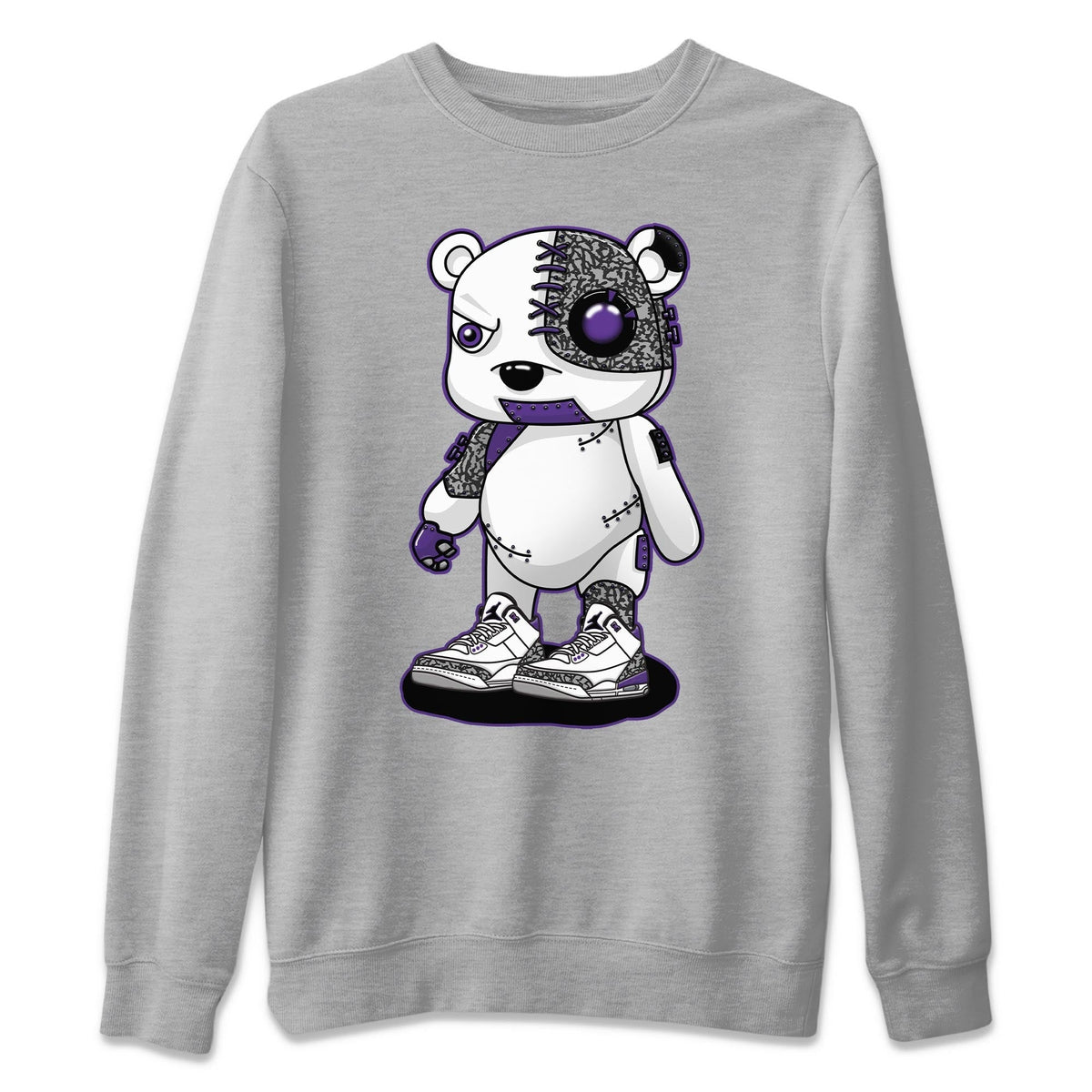Jordan 3 Dark Iris Sneaker Matching T-Shirt Cyborg Bear Sneaker Tees Jordan 3 Dark Iris Sneaker Release Tees Crew Neck Tees