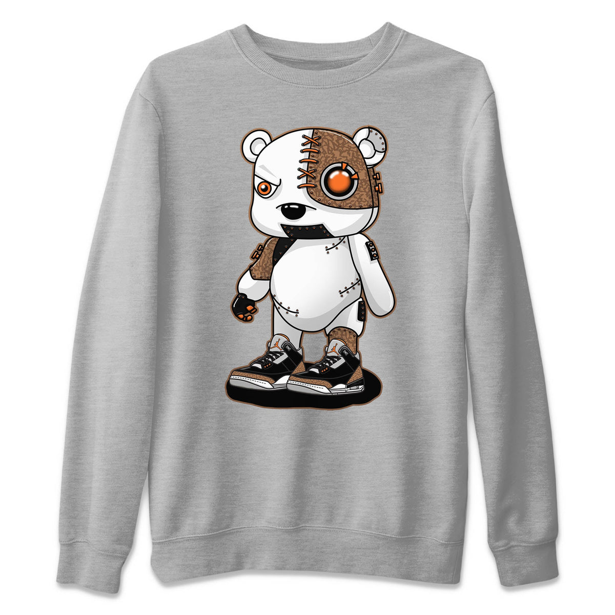 Jordan 3 Desert Elephant Sneaker Matching T-Shirt Cyborg Bear Sneaker Tees Jordan 3 Desert Elephant Sneaker Release Tees Crew Neck Tees