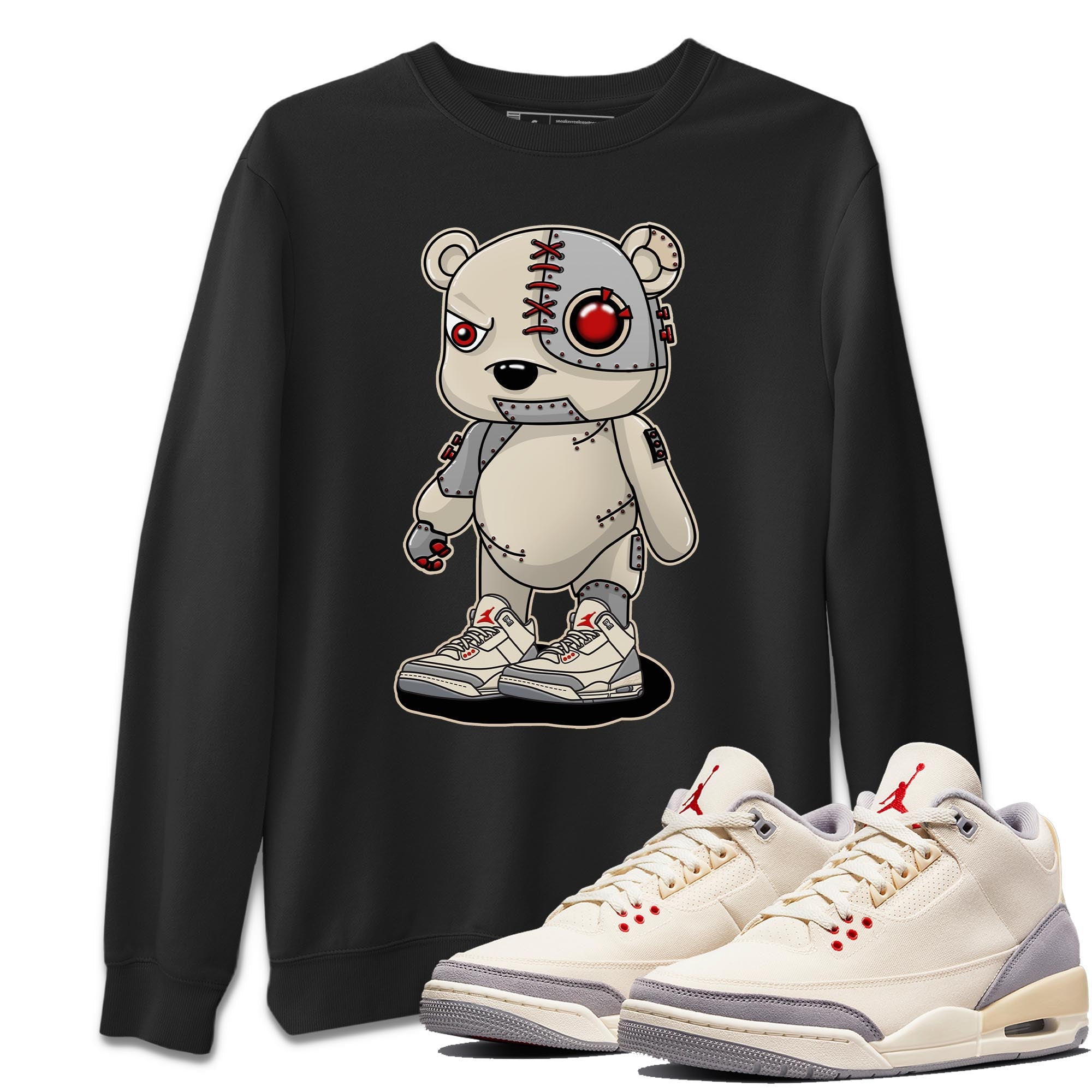 Jordan 3 Muslin Shirt To Match Jordans Cyborg Bear Sneaker Tees Jordan 3 Muslin Drip Gear Zone Sneaker Matching Clothing Unisex Shirts