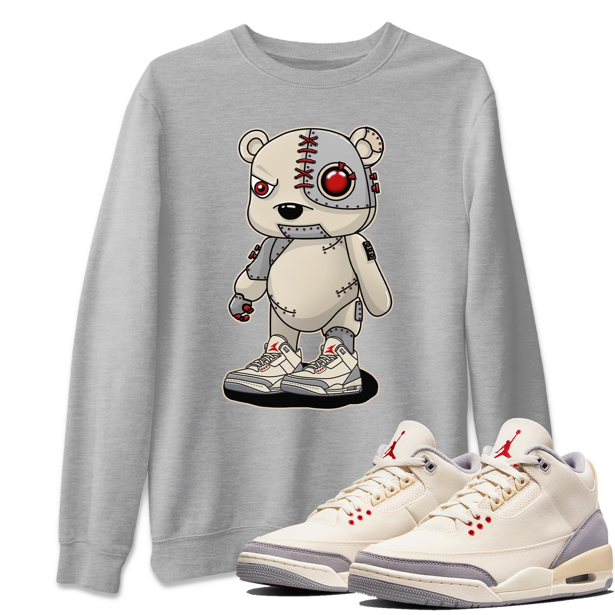 Jordan 3 Muslin Shirt To Match Jordans Cyborg Bear Sneaker Tees Jordan 3 Muslin Drip Gear Zone Sneaker Matching Clothing Unisex Shirts
