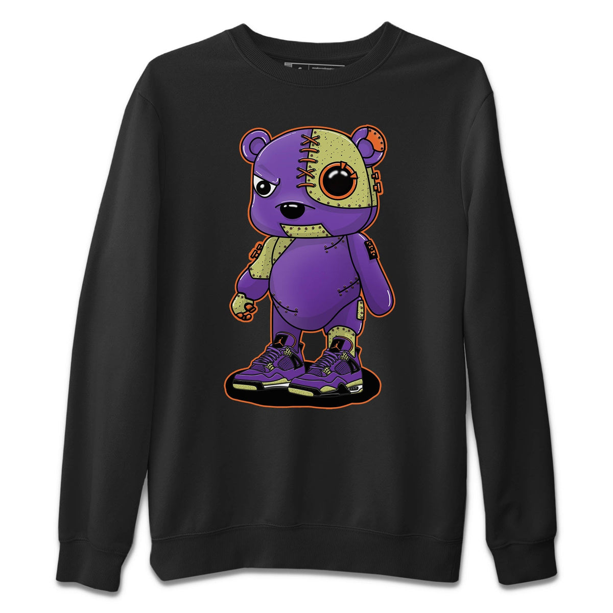 Jordan 4 Canyon Purple Sneaker Matching T-Shirt Cyborg Bear Sneaker Tees Jordan 4 Canyon Purple Sneaker Release Tees Crew Neck Tees