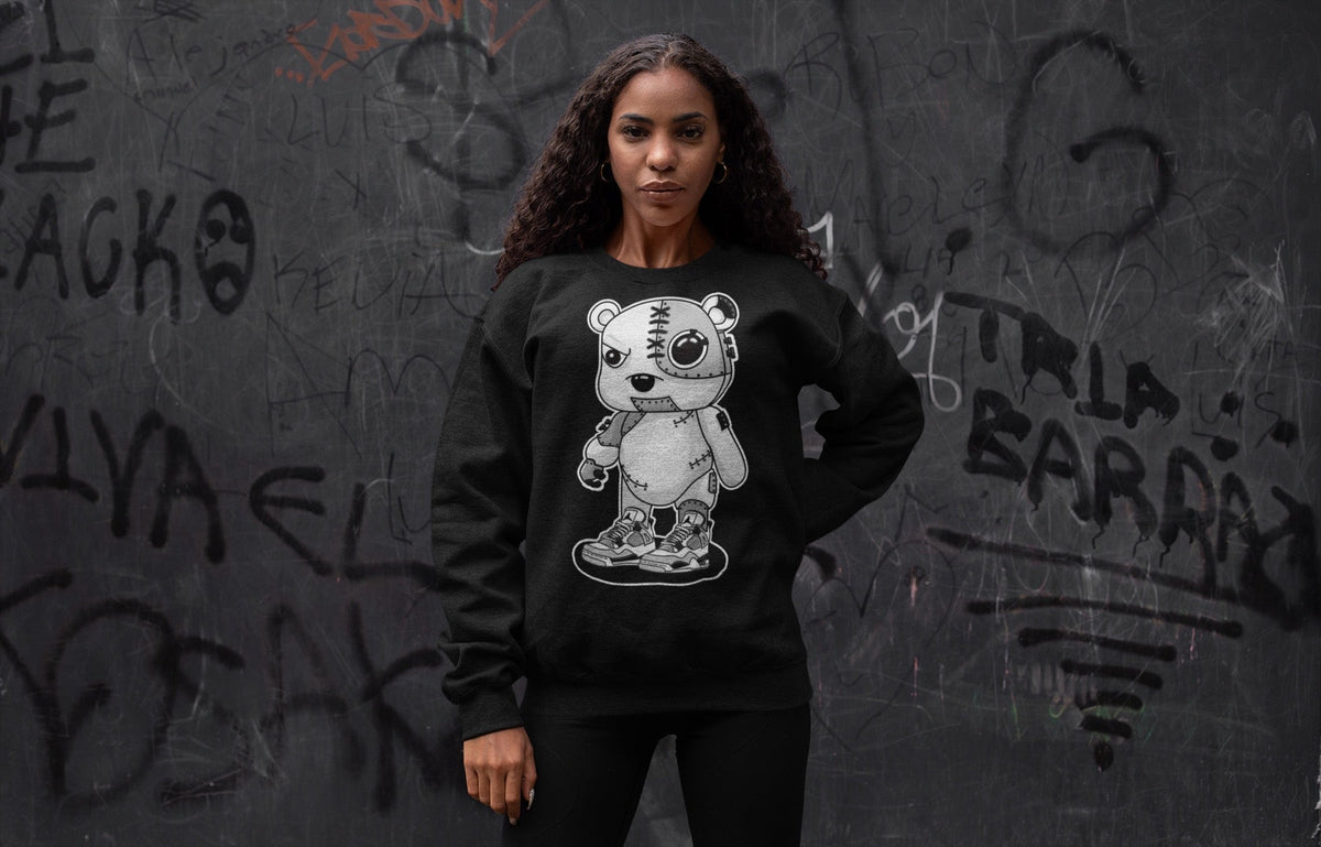 Jordan 4 Military Black Sneaker Matching T-Shirt Cyborg Bear Sneaker Tees Jordan 4 Military Black Sneaker Release Tees Crew Neck Tees