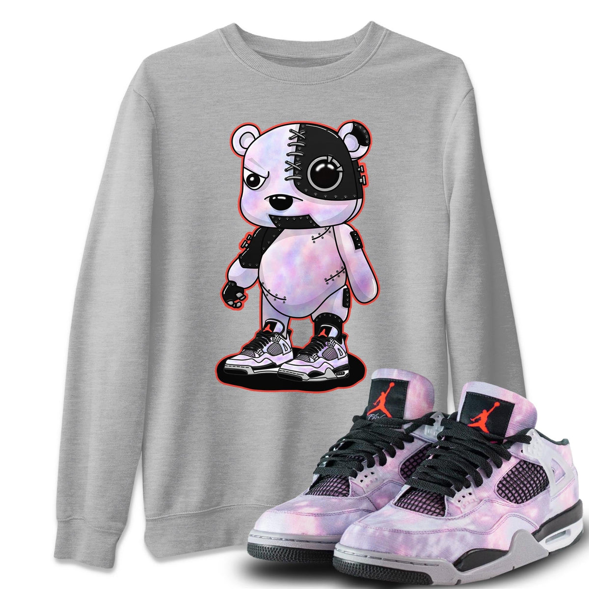 Jordan 4 Zen Master Sneaker Matching T-Shirt Cyborg Bear Sneaker Tees Jordan 4 Zen Master Sneaker Release Tees Crew Neck Tees