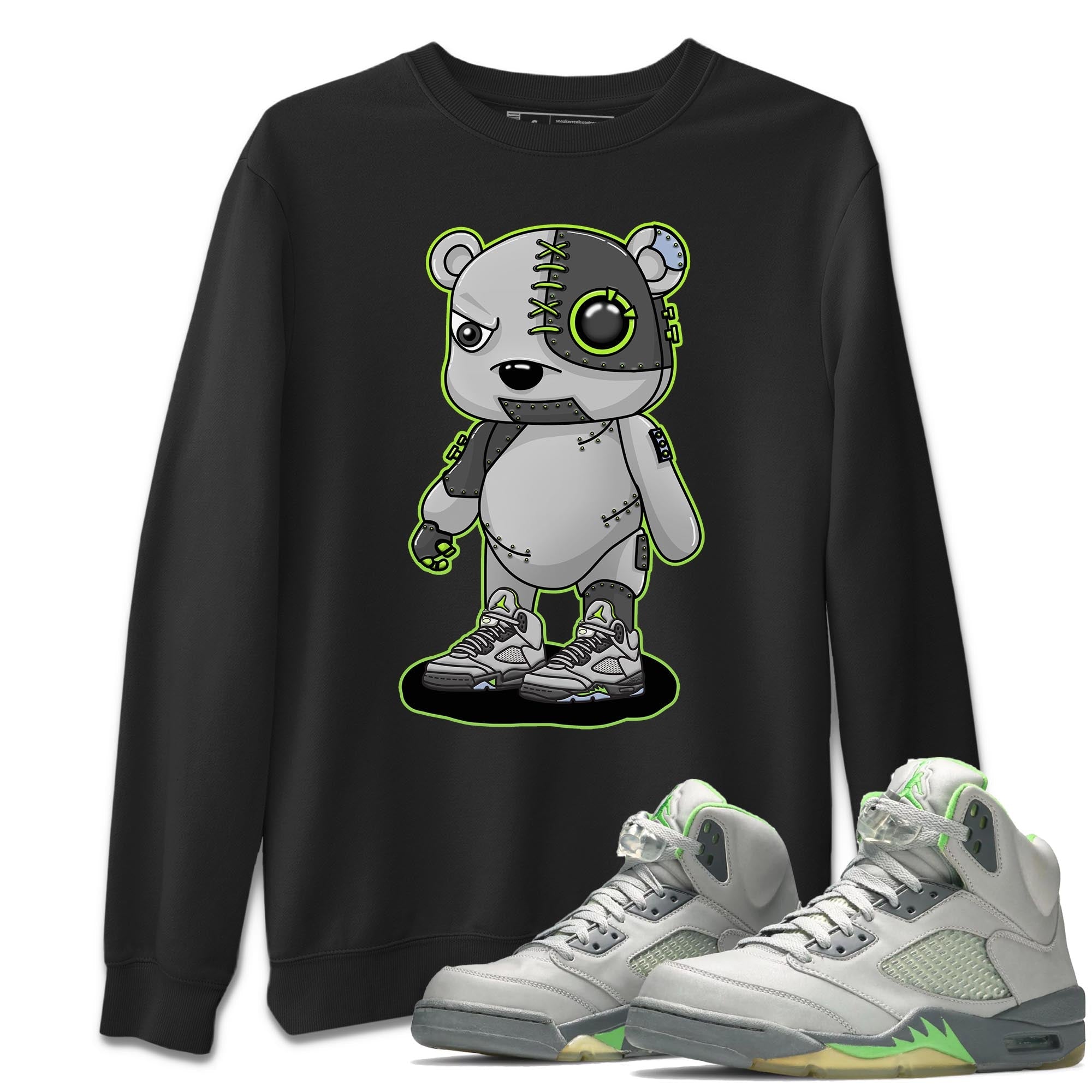 Jordan 5 Green Bean Sneaker Matching T-Shirt Cyborg Bear Sneaker Tees Jordan 5 Green Bean Sneaker Release Tees Crew Neck Tees