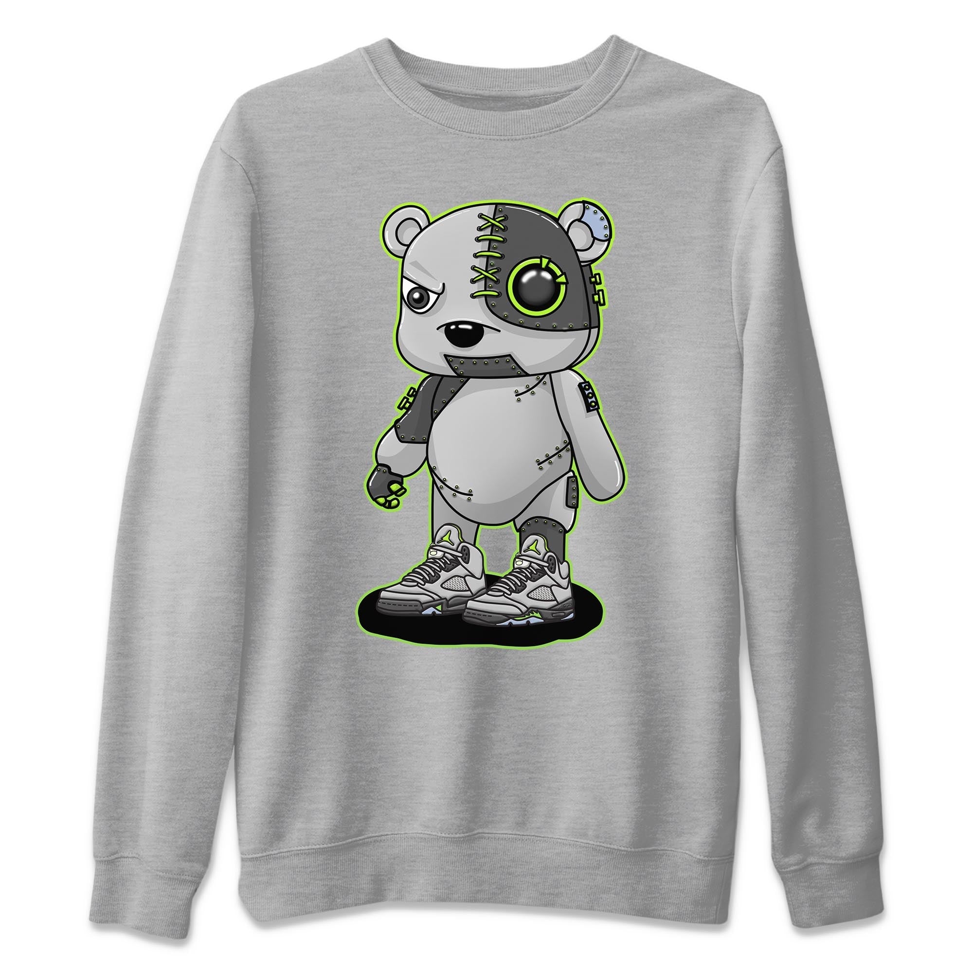 Jordan 5 Green Bean Sneaker Matching T-Shirt Cyborg Bear Sneaker Tees Jordan 5 Green Bean Sneaker Release Tees Crew Neck Tees