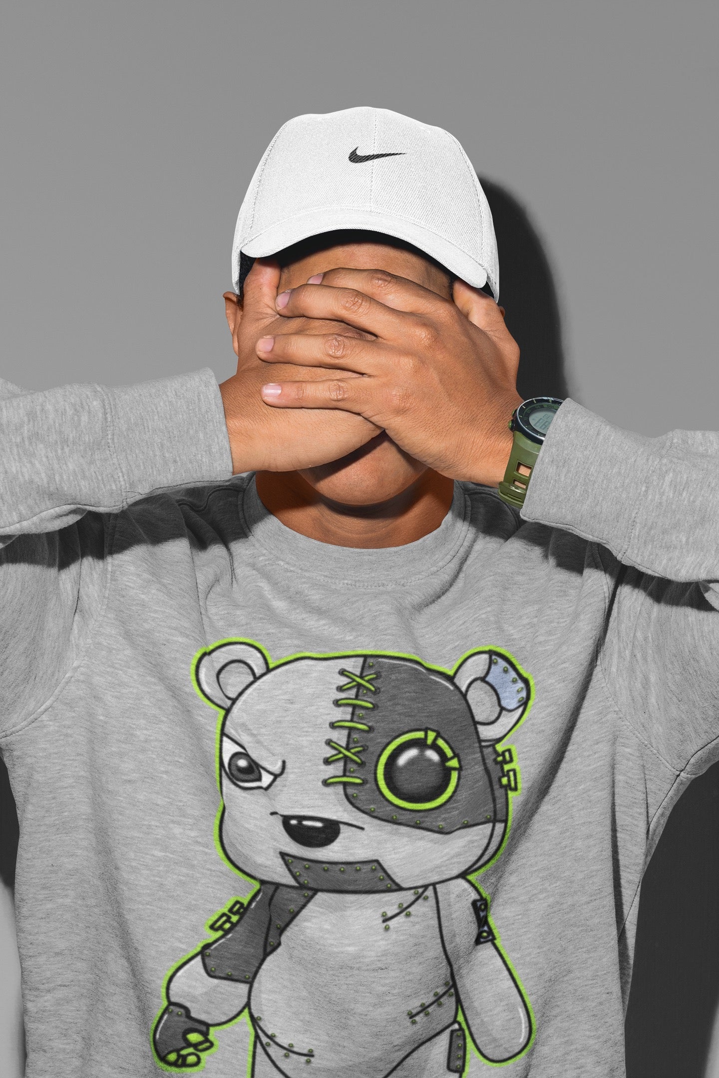 Jordan 5 Green Bean Sneaker Matching T-Shirt Cyborg Bear Sneaker Tees Jordan 5 Green Bean Sneaker Release Tees Crew Neck Tees