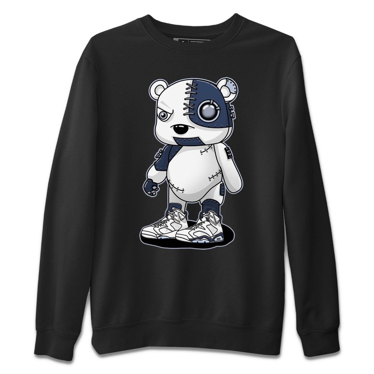 Jordan 6 Midnight Navy Sneaker Matching T-Shirt Cyborg Bear Sneaker Tees Jordan 6 Midnight Navy Sneaker Release Tees Crew Neck Tees