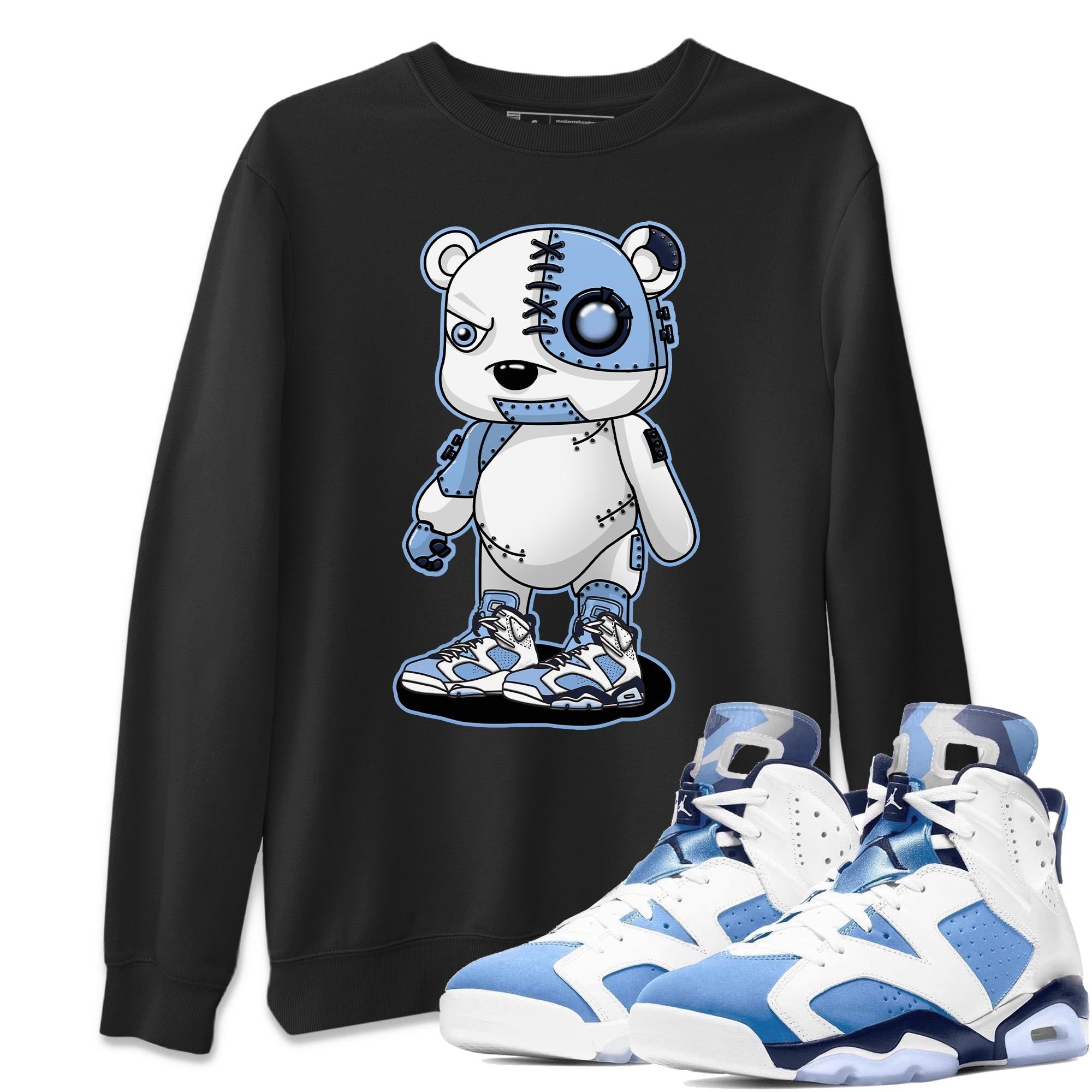 Jordan 6 UNC Shirt To Match Jordans Cyborg Bear Sneaker Tees Jordan 6 UNC Drip Gear Zone Sneaker Matching Clothing Unisex Shirts