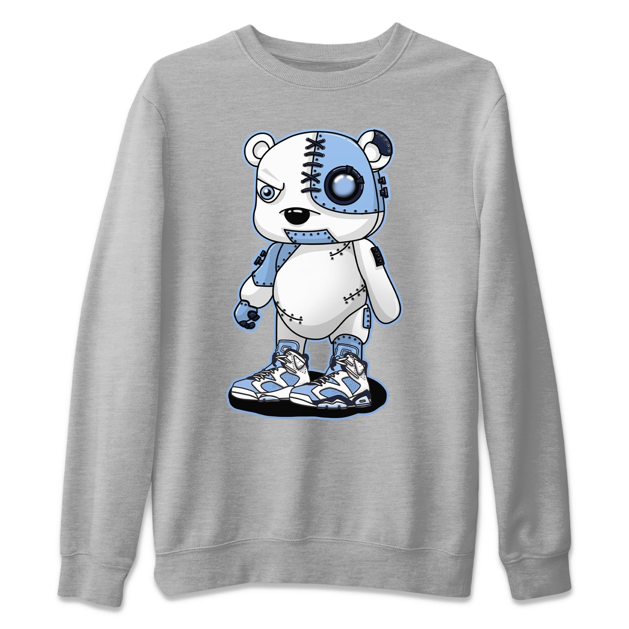 Jordan 6 UNC Shirt To Match Jordans Cyborg Bear Sneaker Tees Jordan 6 UNC Drip Gear Zone Sneaker Matching Clothing Unisex Shirts