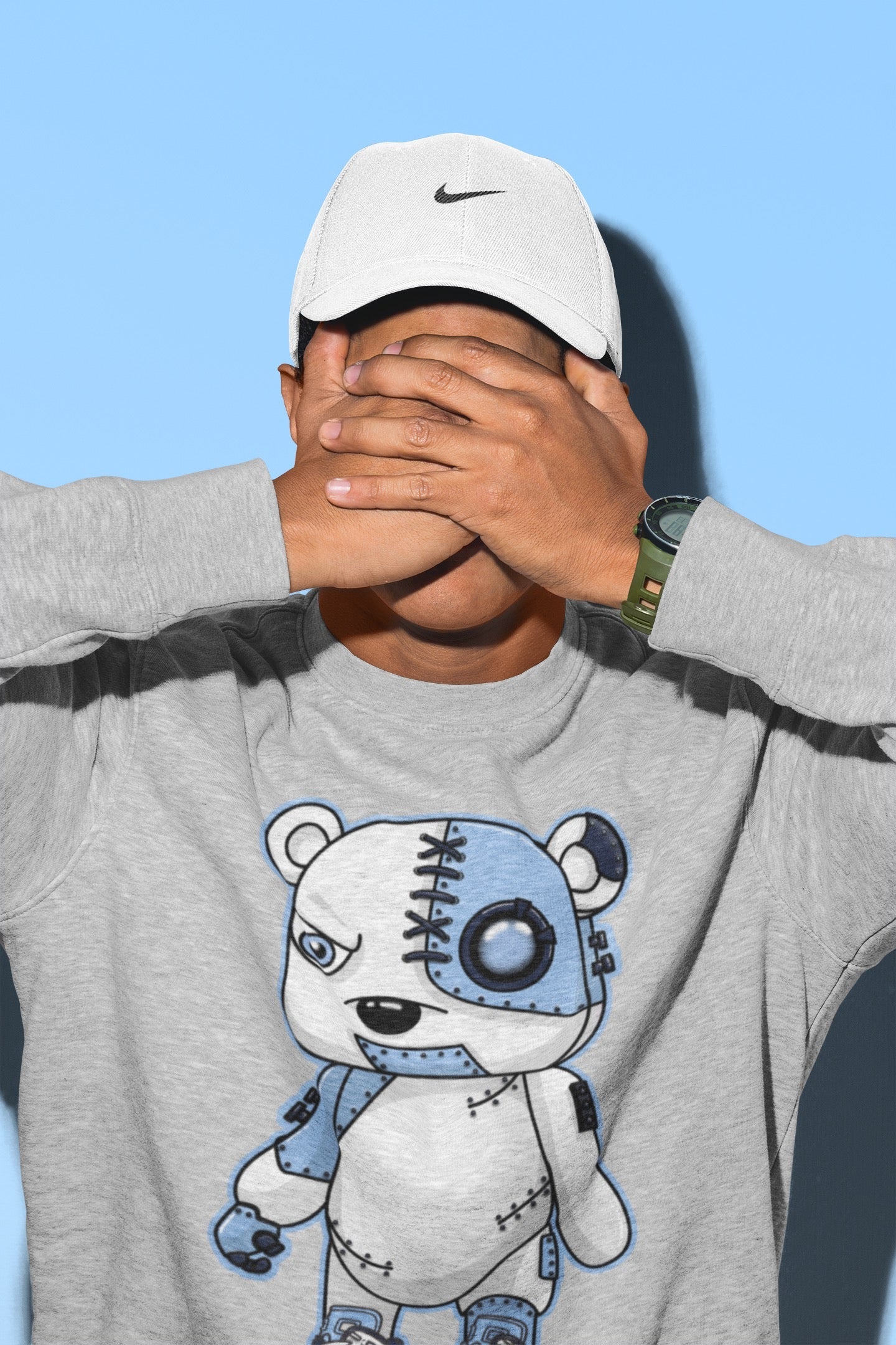 Jordan 6 UNC Shirt To Match Jordans Cyborg Bear Sneaker Tees Jordan 6 UNC Drip Gear Zone Sneaker Matching Clothing Unisex Shirts