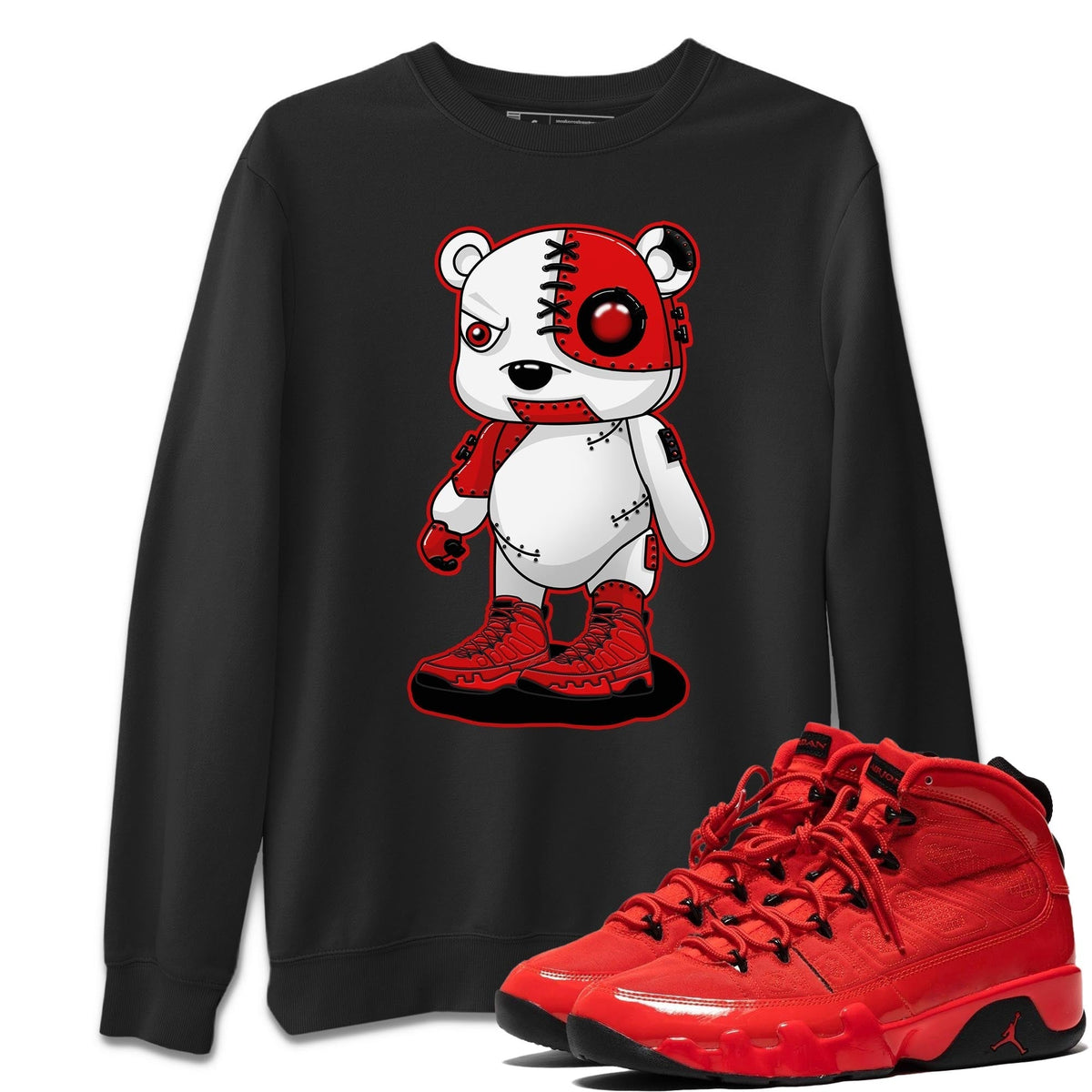 Jordan 9 Chile Red Shirt To Match Jordans Cyborg Bear Sneaker Tees Jordan 9 Chile Red Drip Gear Zone Sneaker Matching Clothing Unisex Shirts