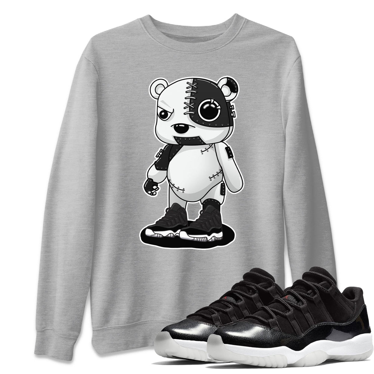 Jordan 11 72-10 Sneaker Matching T-Shirt Cyborg Bear Sneaker Tees Jordan 11 72-10 Sneaker Release Tees Crew Neck Tees
