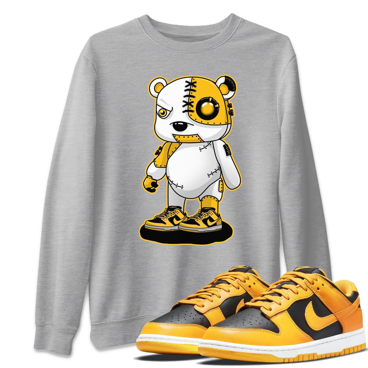 Dunk Championship Goldenrod Sneaker Match Tees Cyborg Bear Sneaker Tees Dunk Championship Goldenrod Jordan to match sneaker T-Shirt Crew Neck Shirts