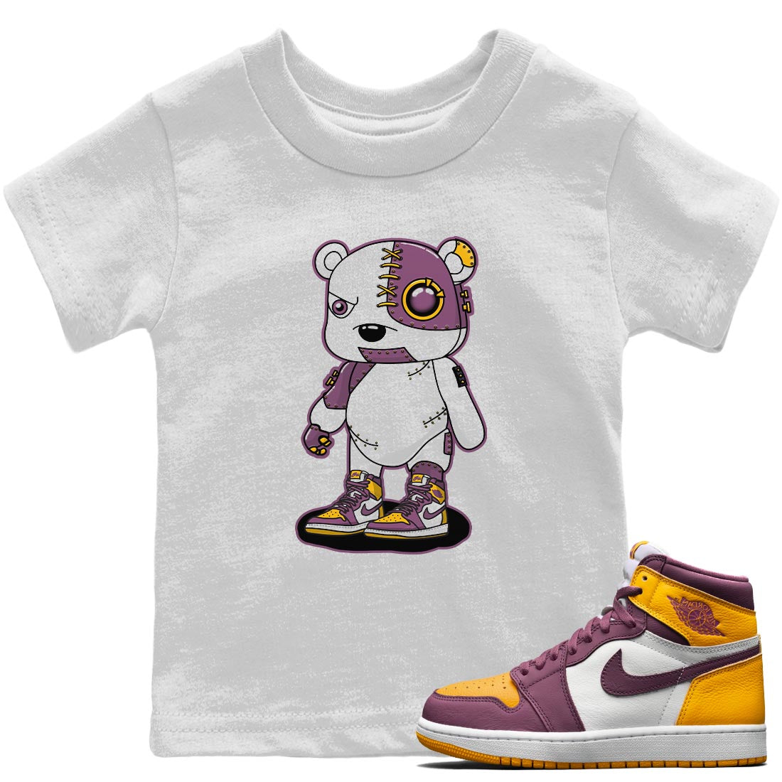 Jordan 1 Brotherhood Sneaker Matching T-Shirt Cyborg Bear Sneaker Tees Jordan 1 Brotherhood Sneaker Release Tees Kids Shirts